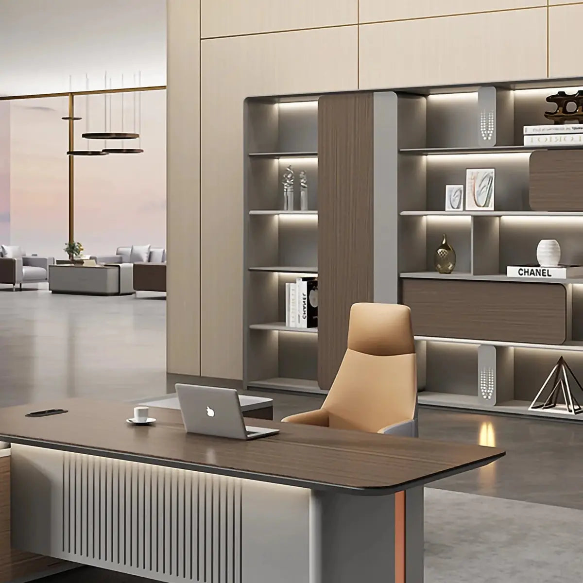 Keswick · Office Shelves w/ Lighting & Storage