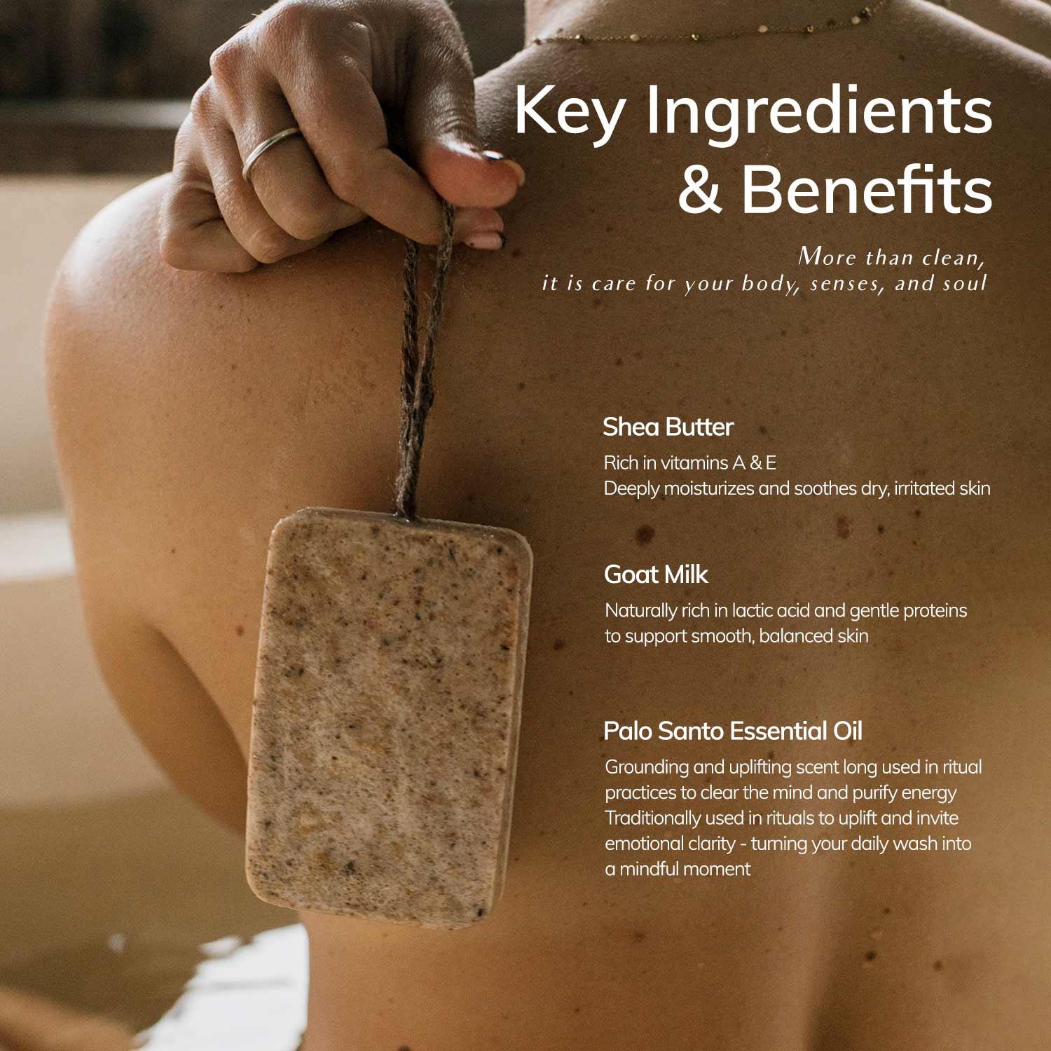 LIMITED Palo Santo Exfoliating Massage Bar Soap - Hand-wrapped Version