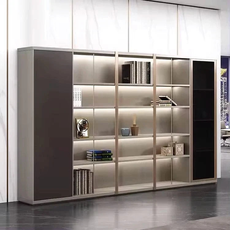 Langford · Office Shelves w/ Lighting & Wardrobe Storage
