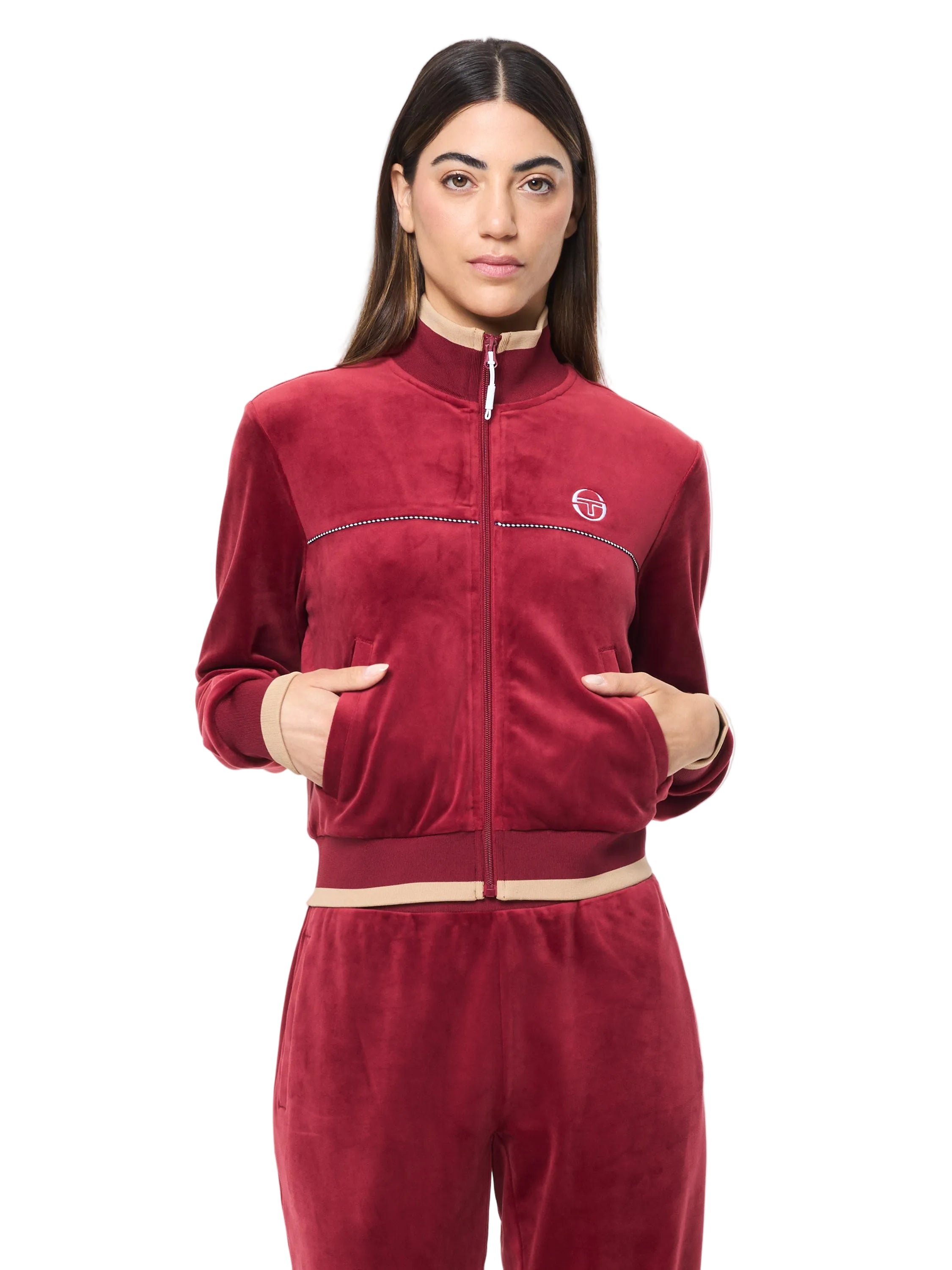 Leta Velour Jacket- Rhubarb