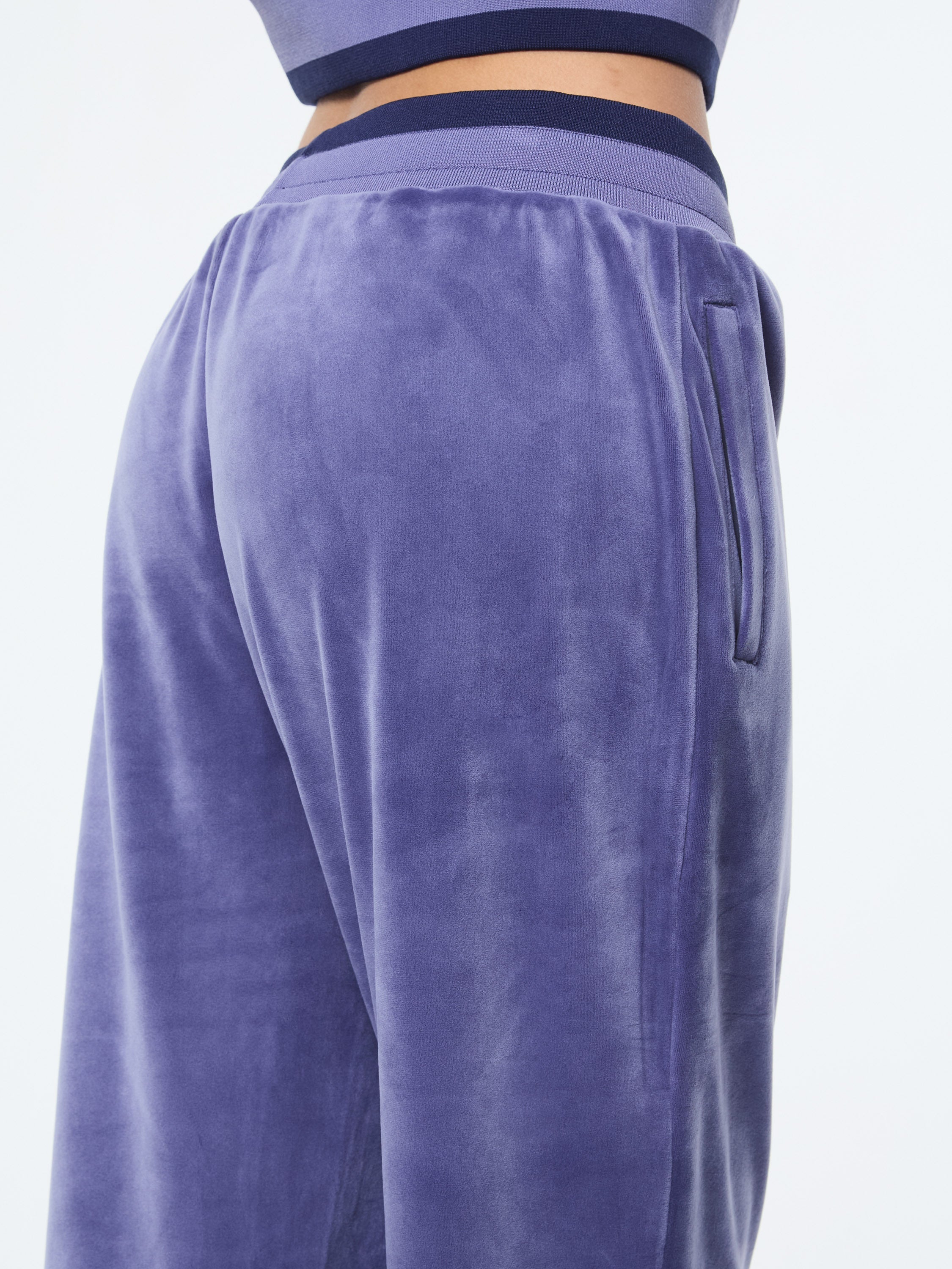 Leta Velour Pant- Heron