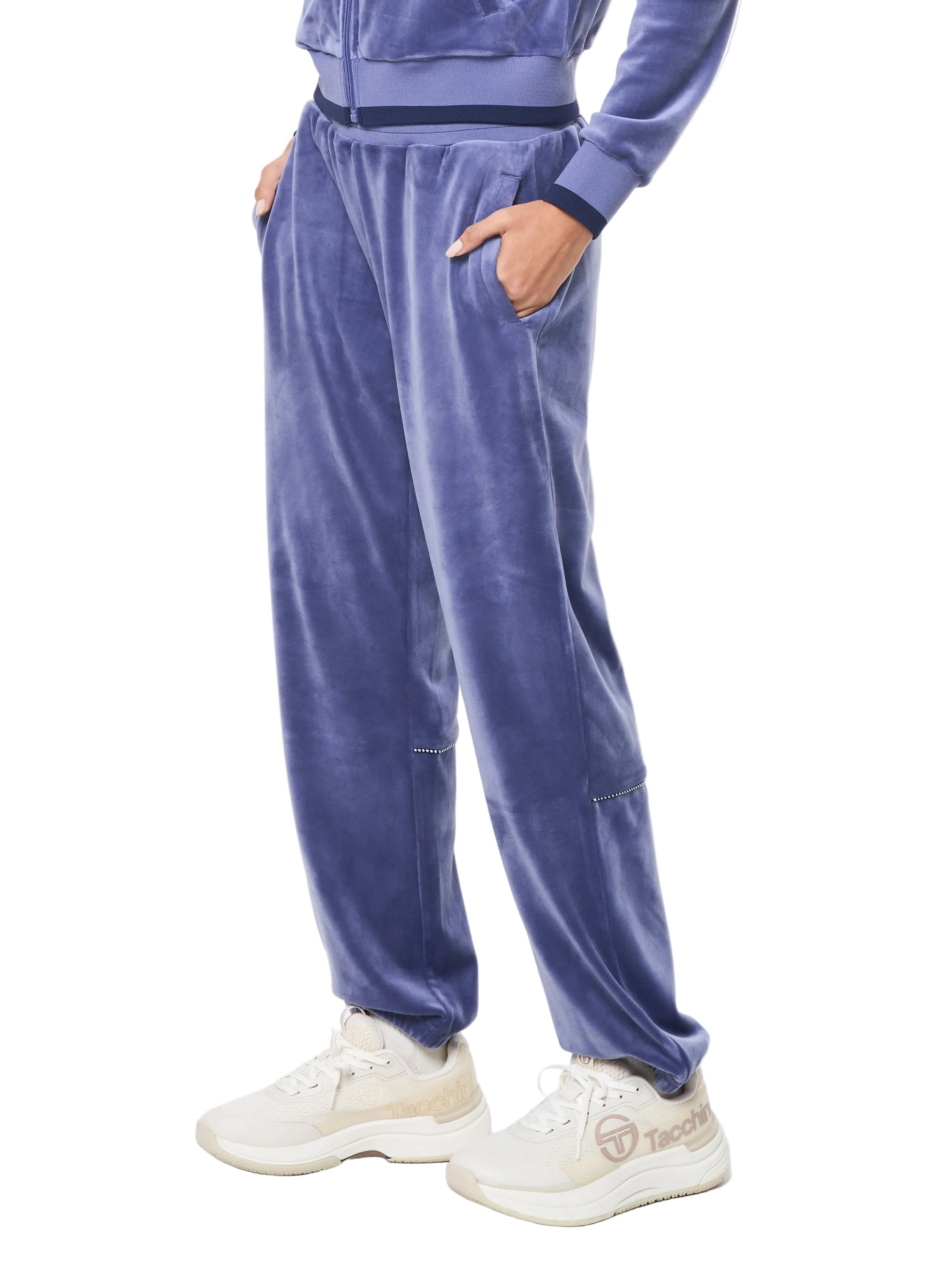 Leta Velour Pant- Heron
