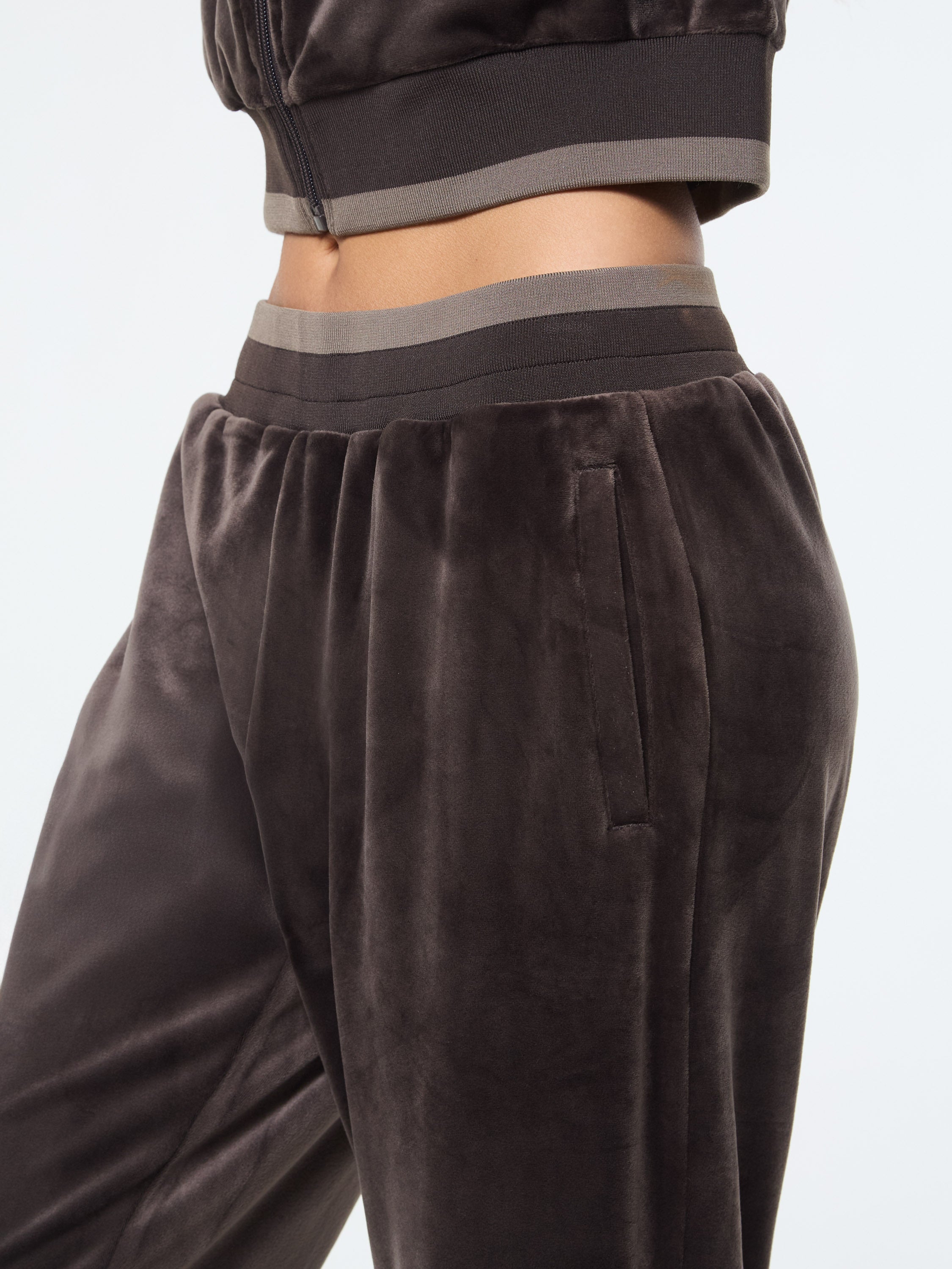 Leta Velour Pant- Mulch