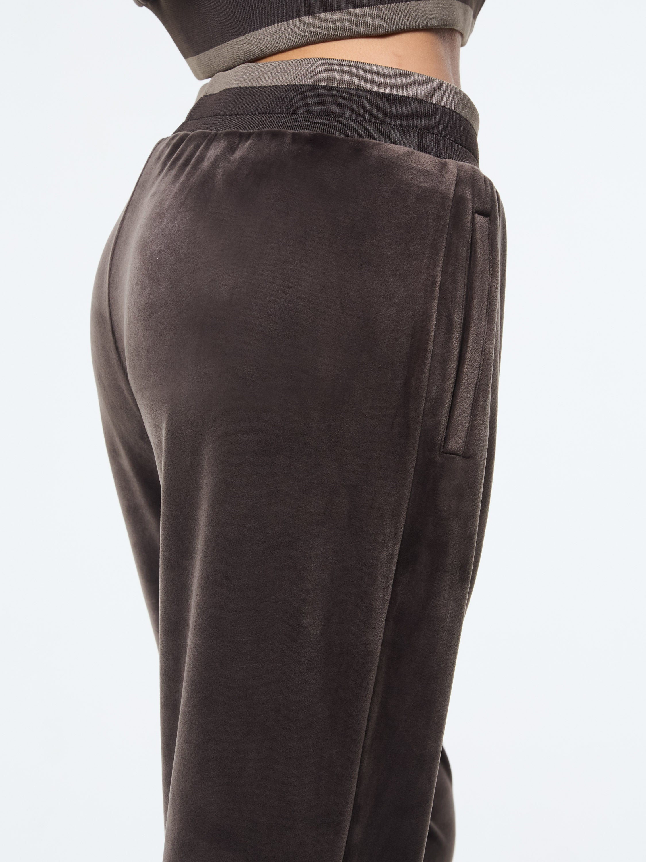 Leta Velour Pant- Mulch