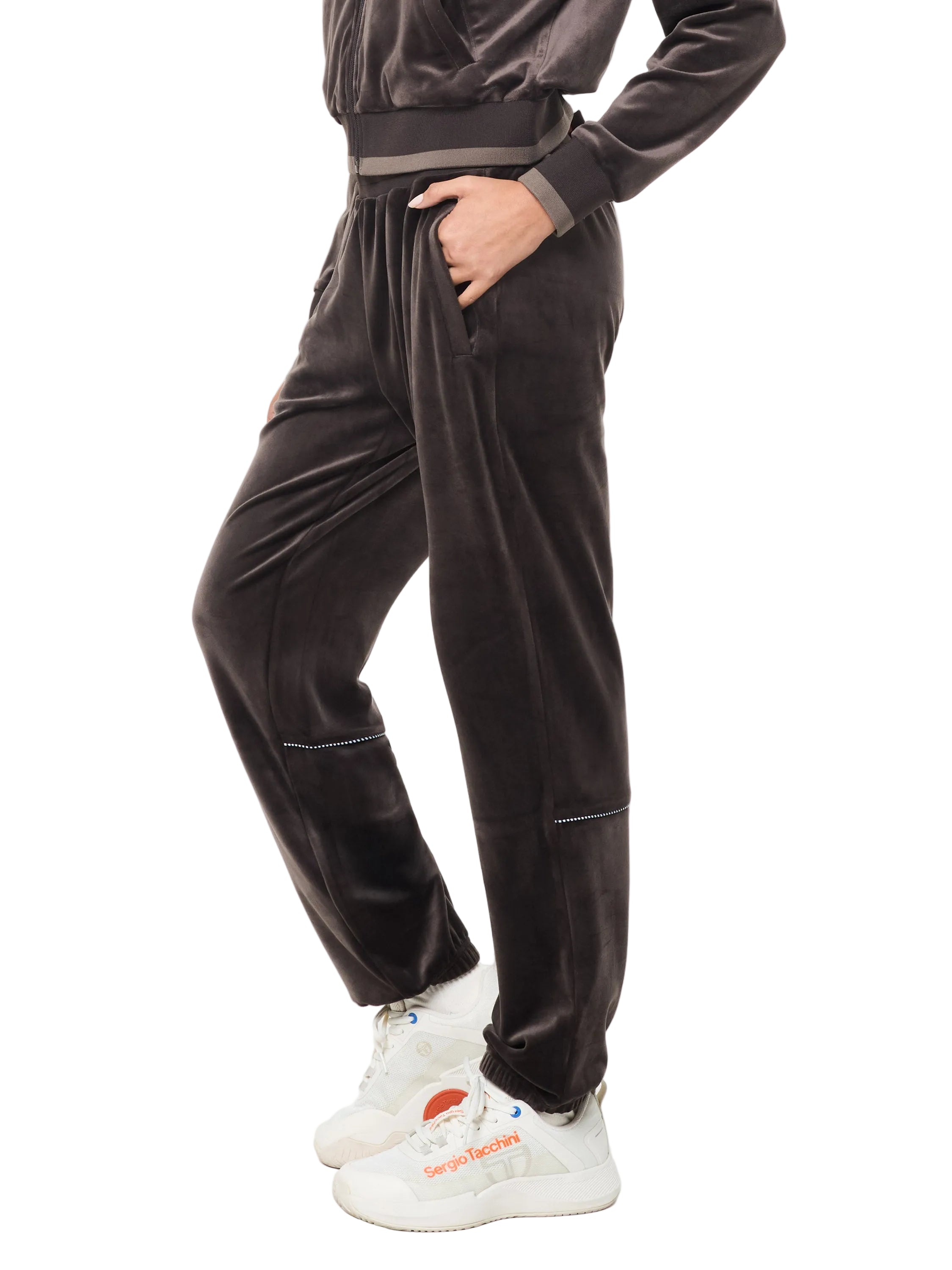 Leta Velour Pant- Mulch