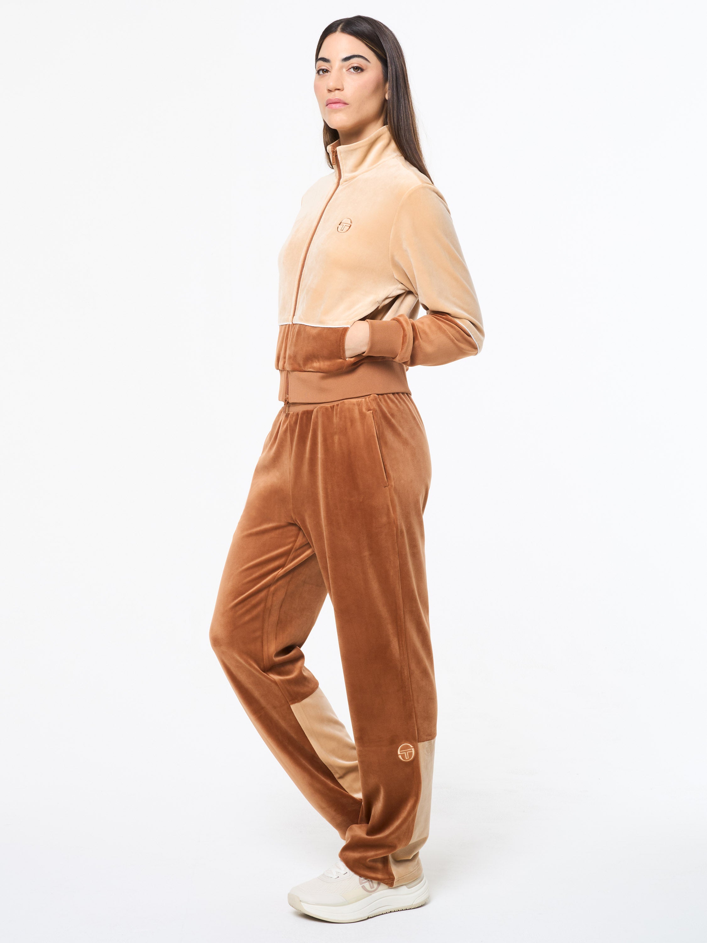 Lina Velour Track Jacket- Candied Ginger