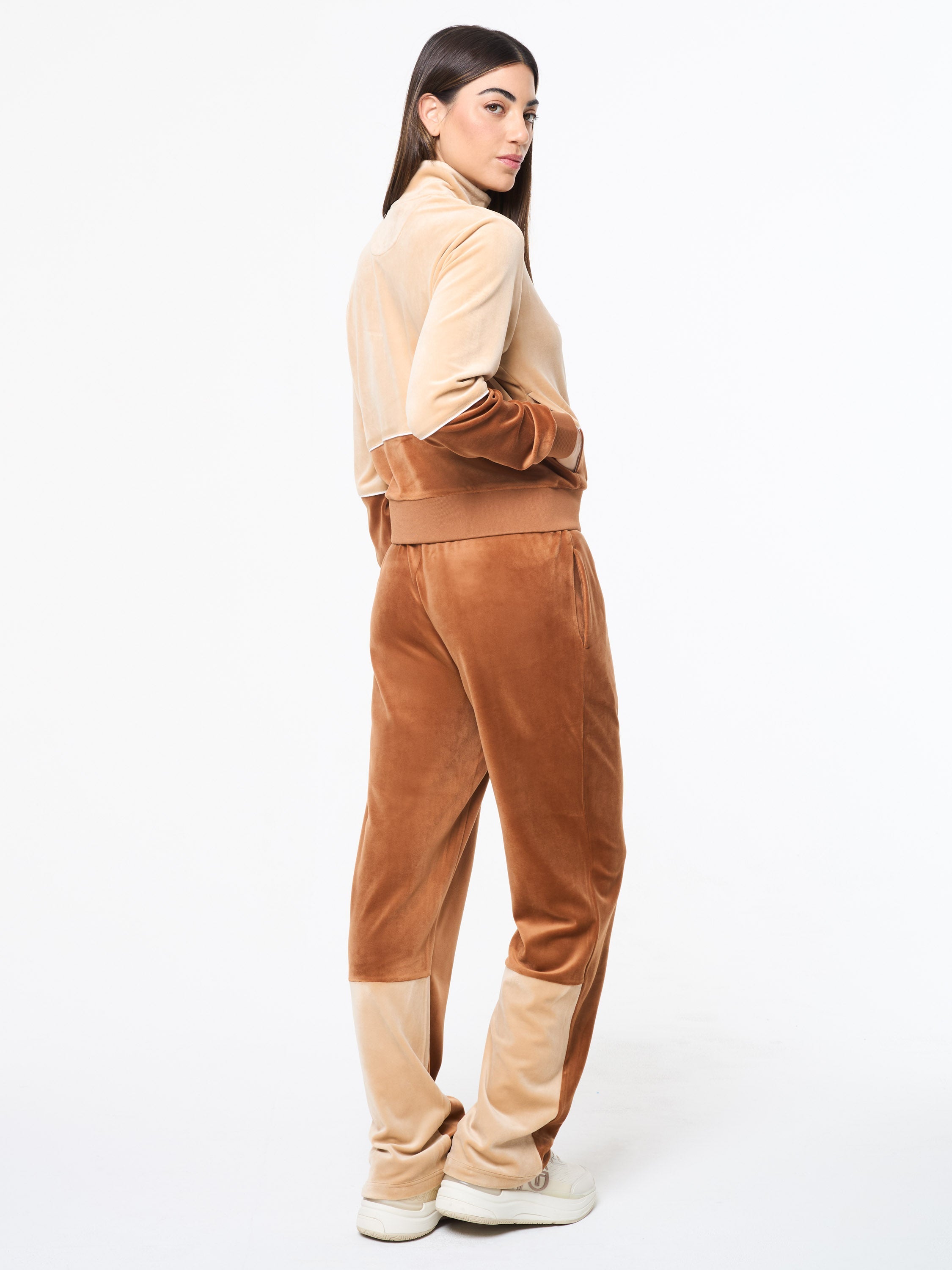 Lina Velour Track Jacket- Candied Ginger