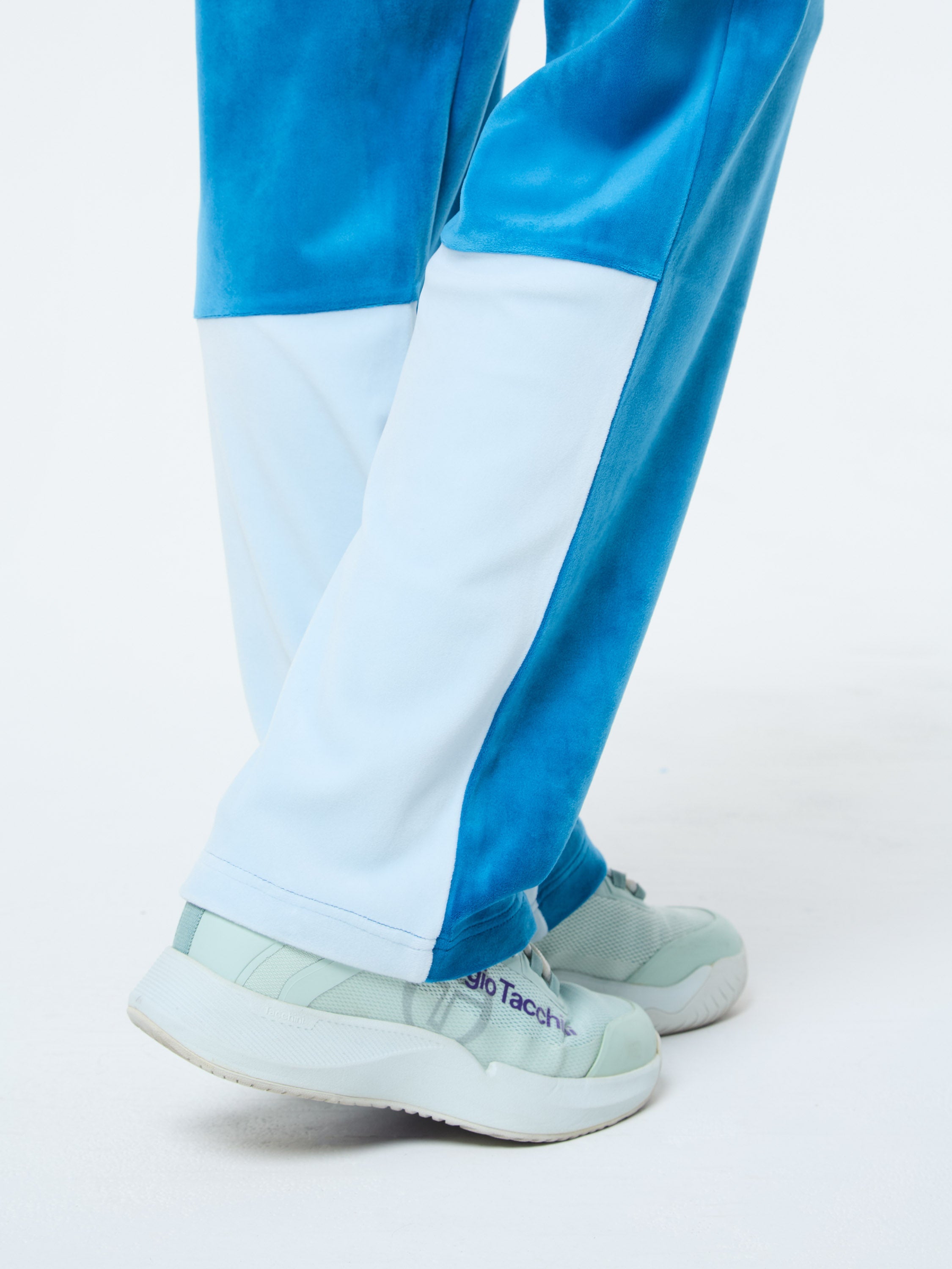 Lina Velour Track Pant- Baby Blue