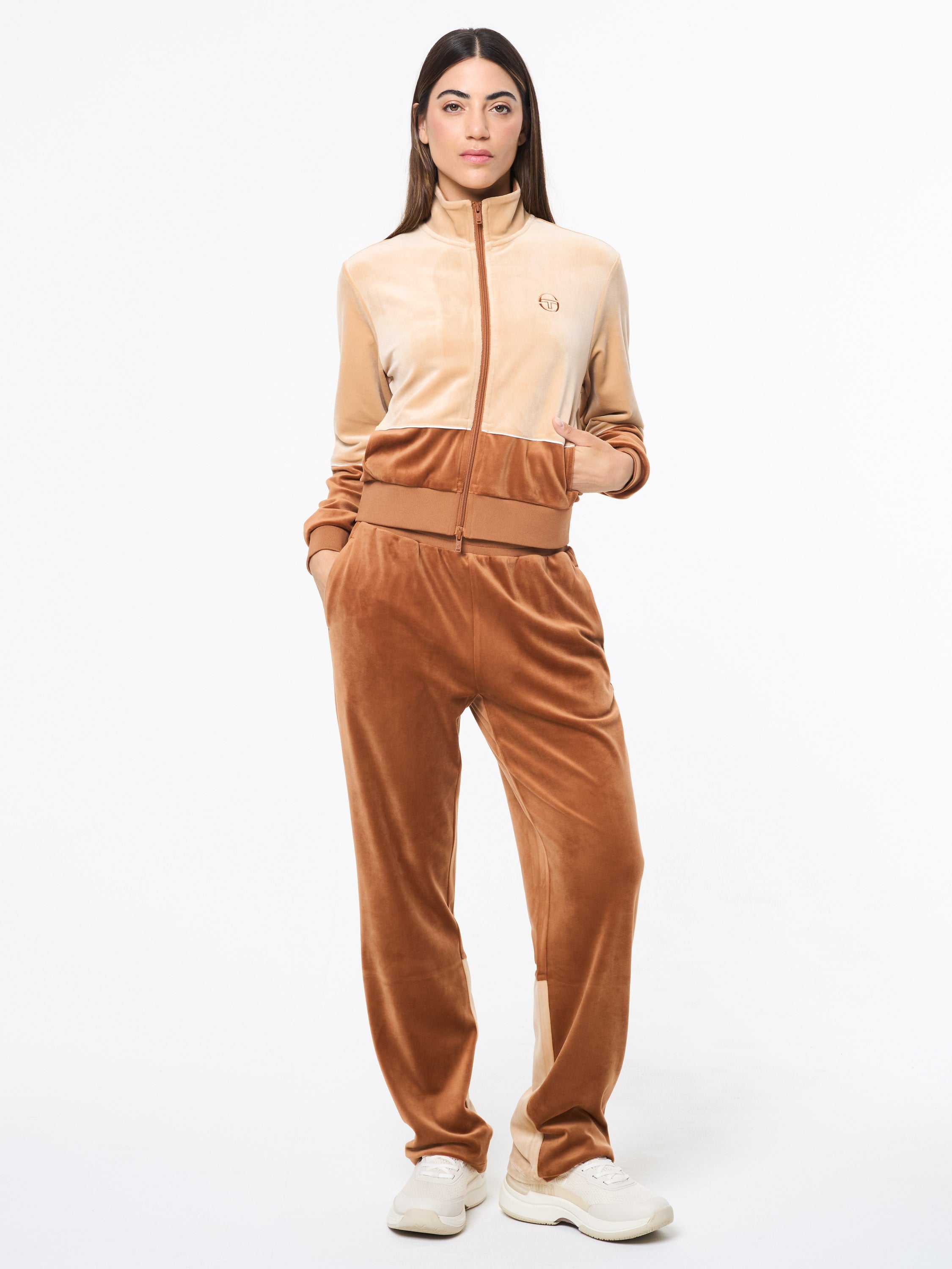 Lina Velour Track Pant- Candied Ginger