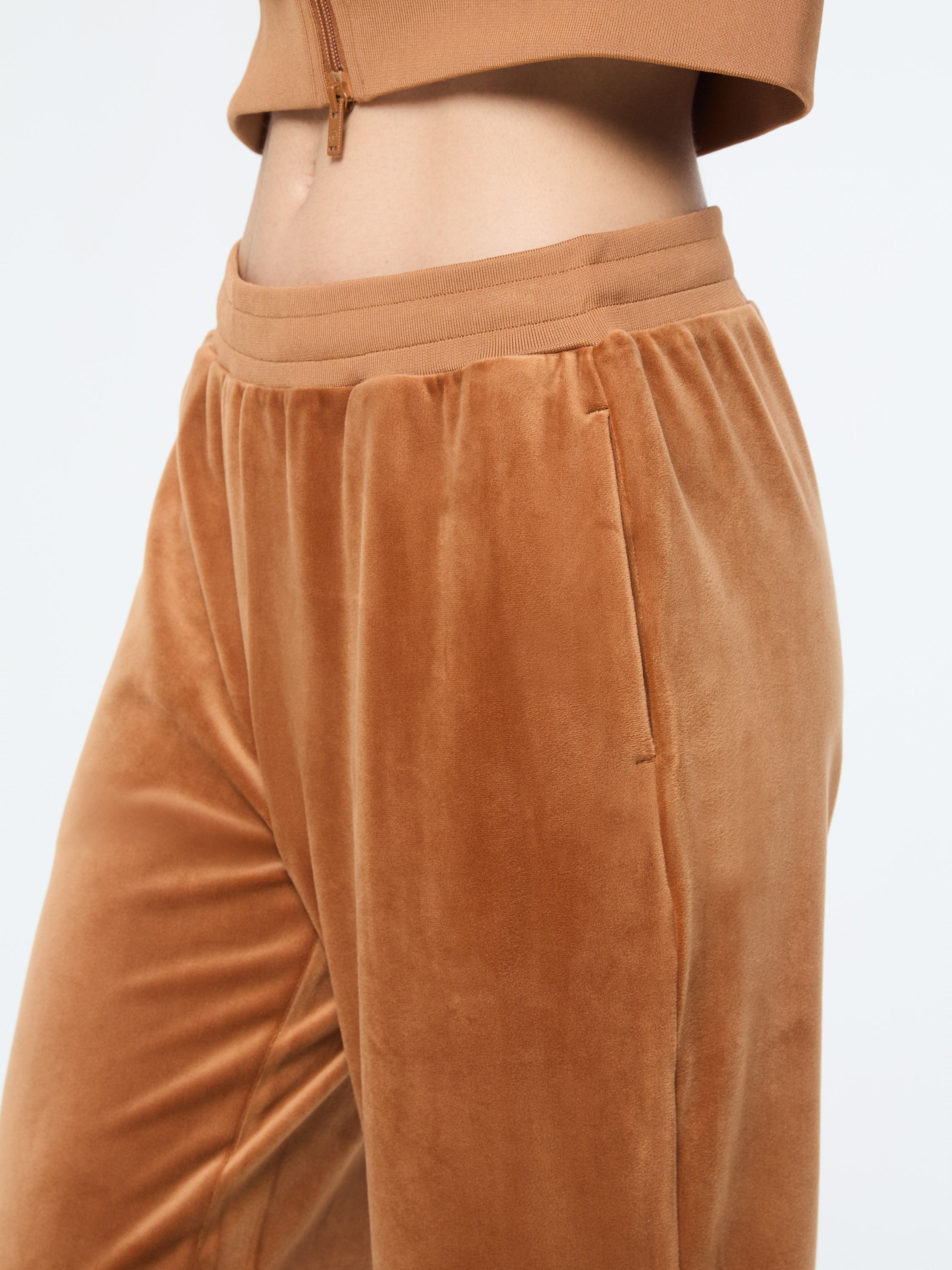 Lina Velour Track Pant- Candied Ginger