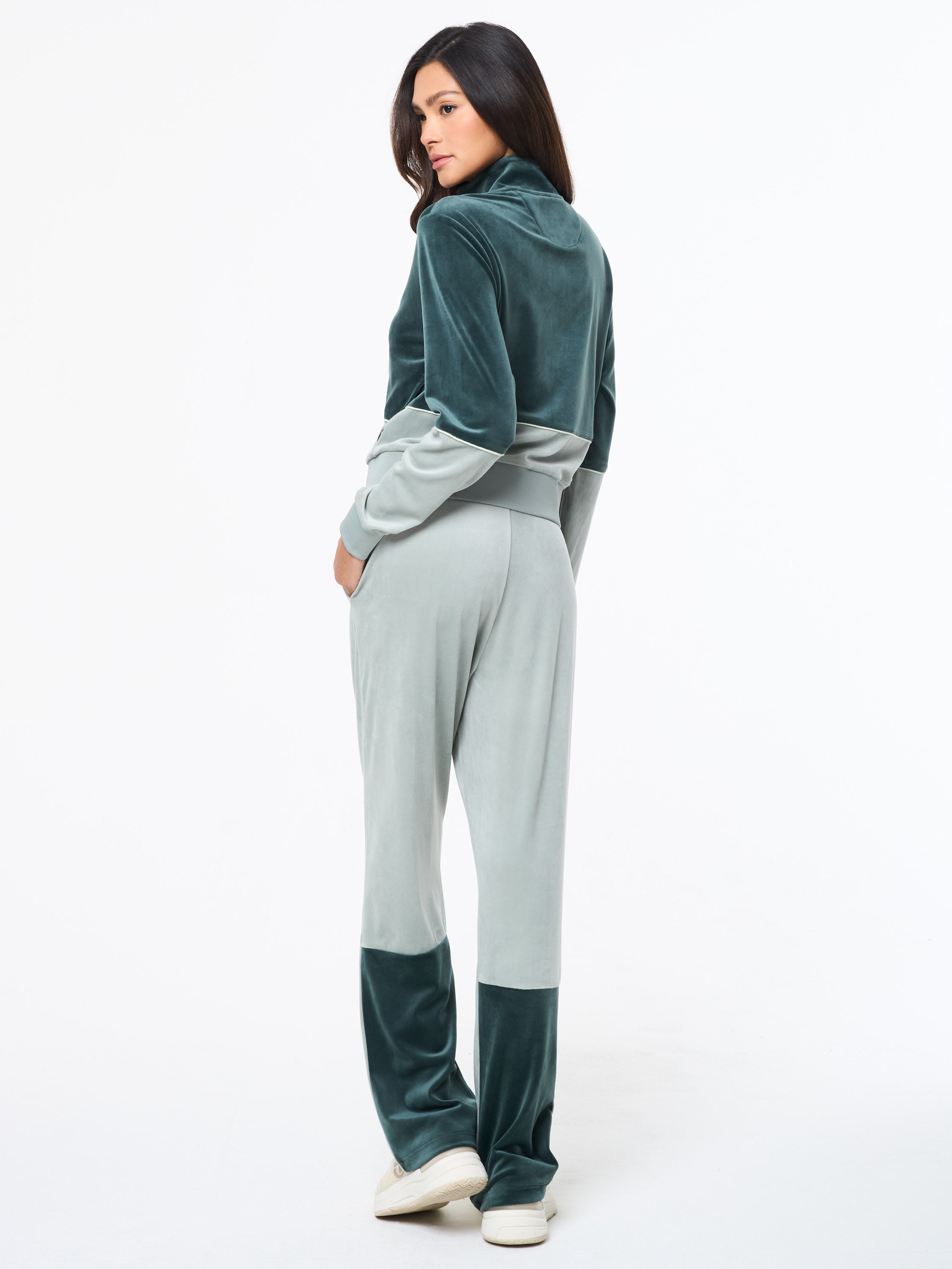 Lina Velour Track Pant- Green Gables