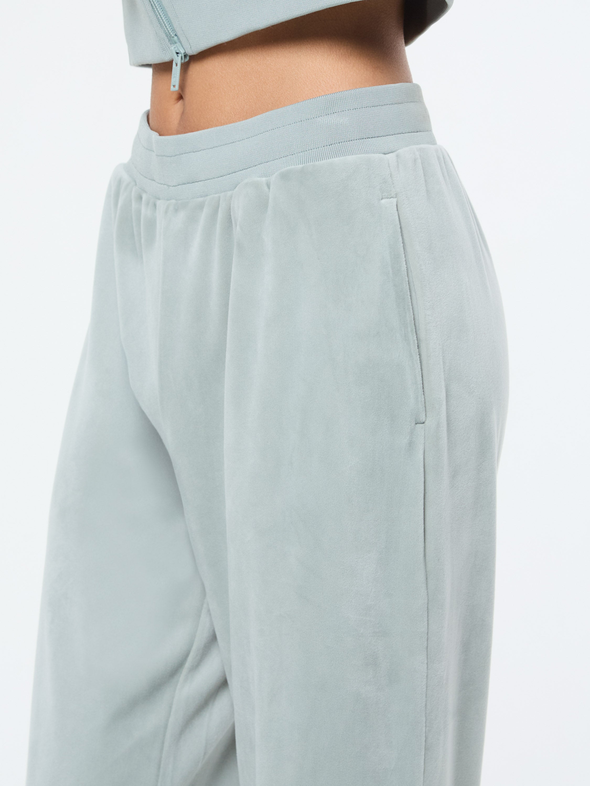 Lina Velour Track Pant- Green Gables