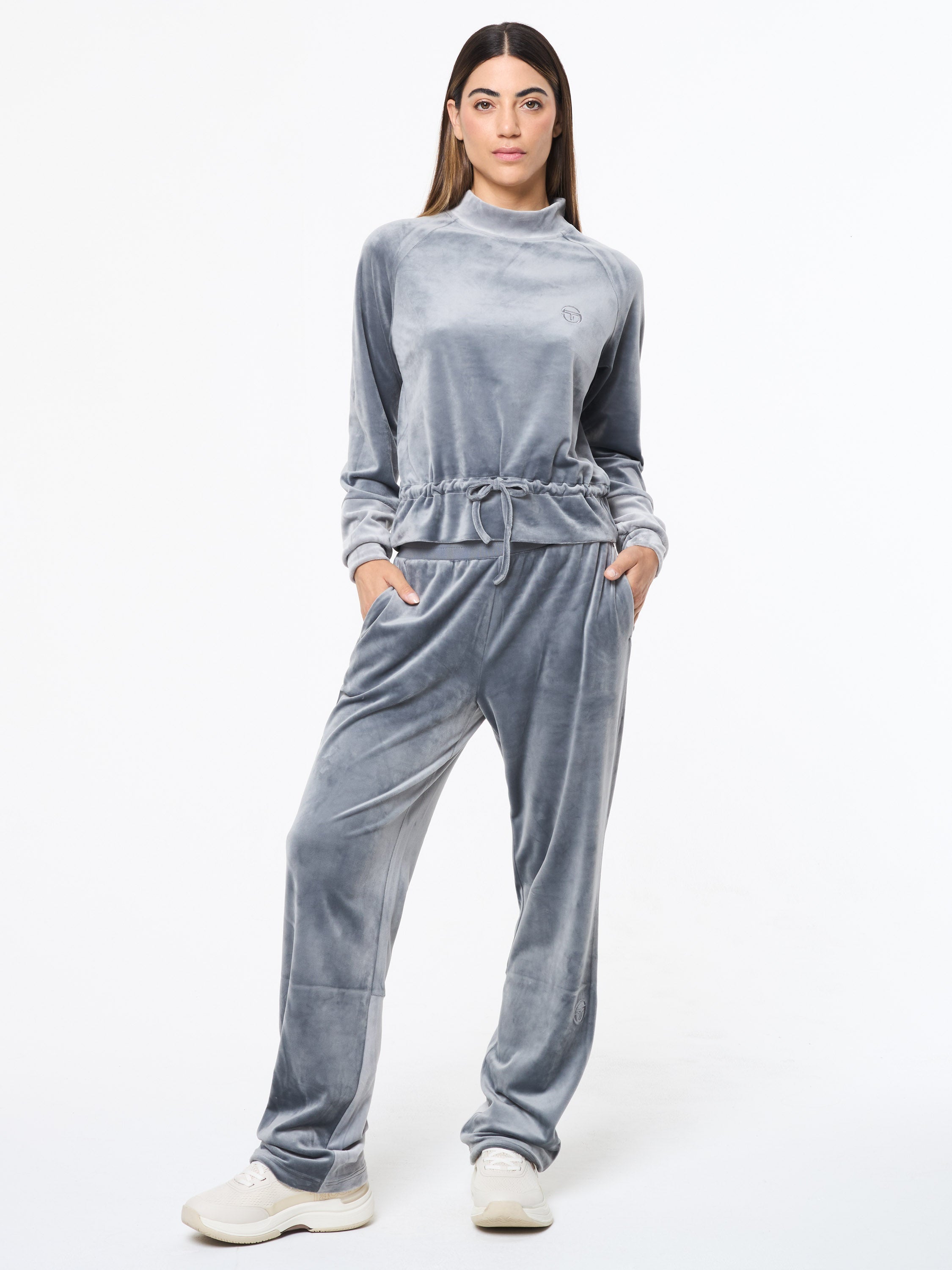 Lina Velour Track Pant- Quiet Shade
