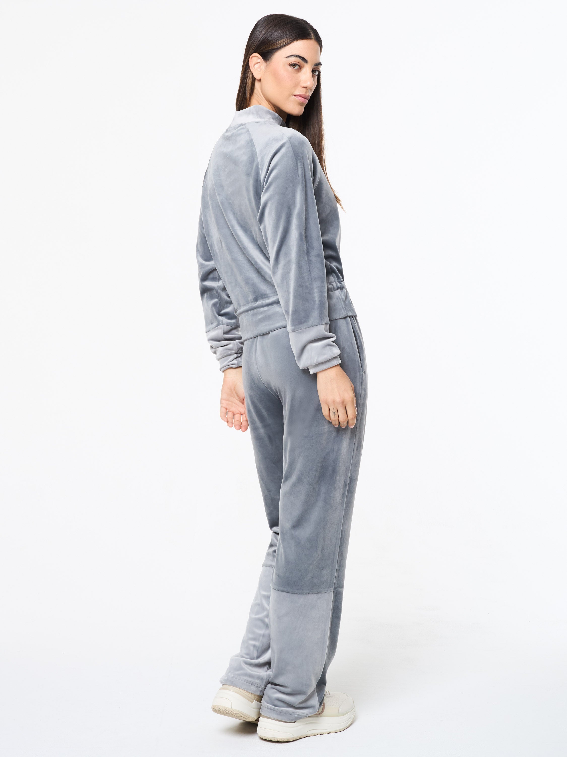Lina Velour Track Pant- Quiet Shade