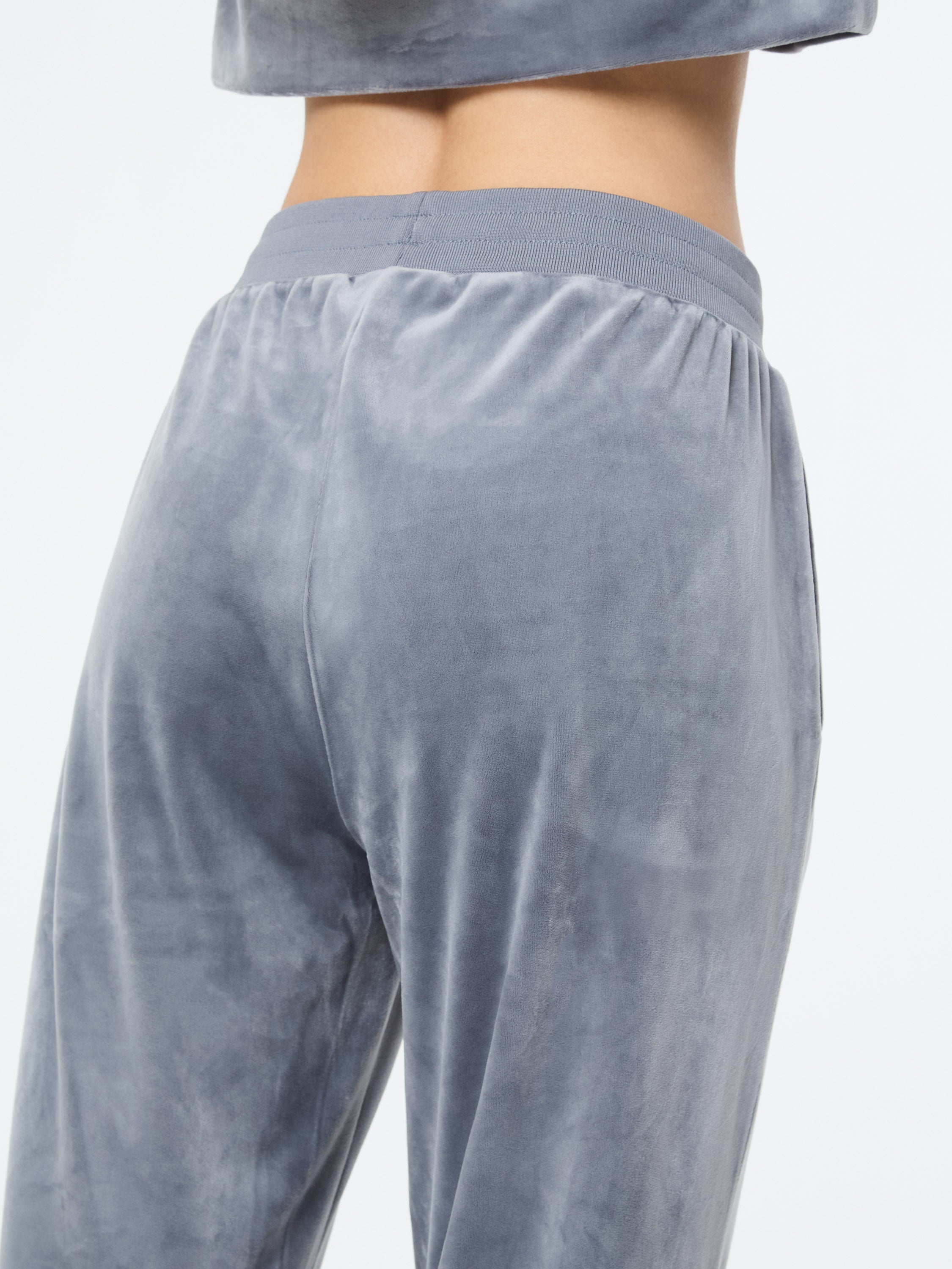 Lina Velour Track Pant- Quiet Shade