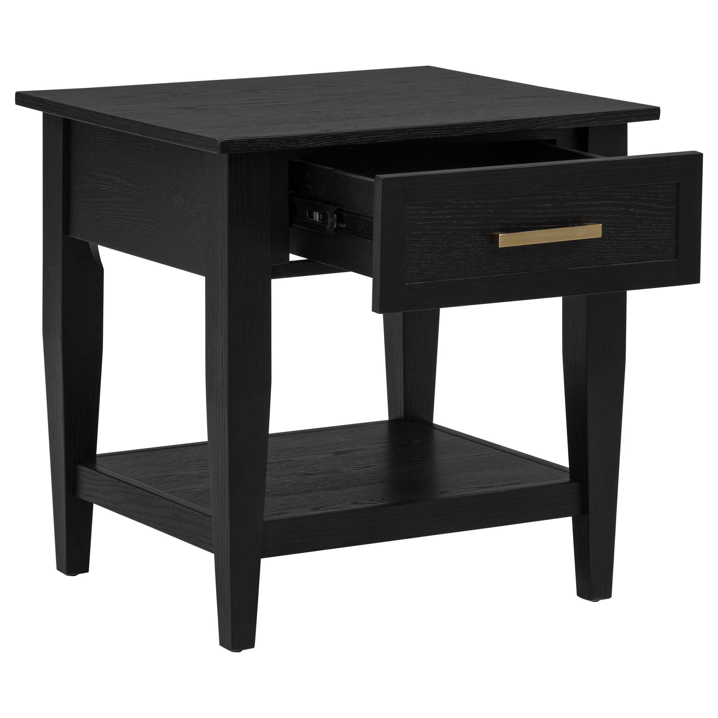 Lindenton 1-drawer Wood Occasional Side End Table Black