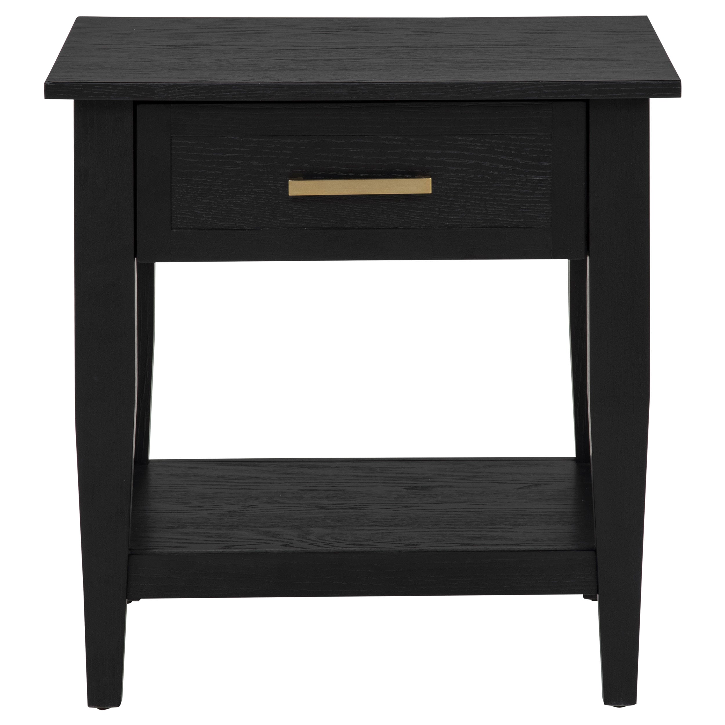 Lindenton 1-drawer Wood Occasional Side End Table Black