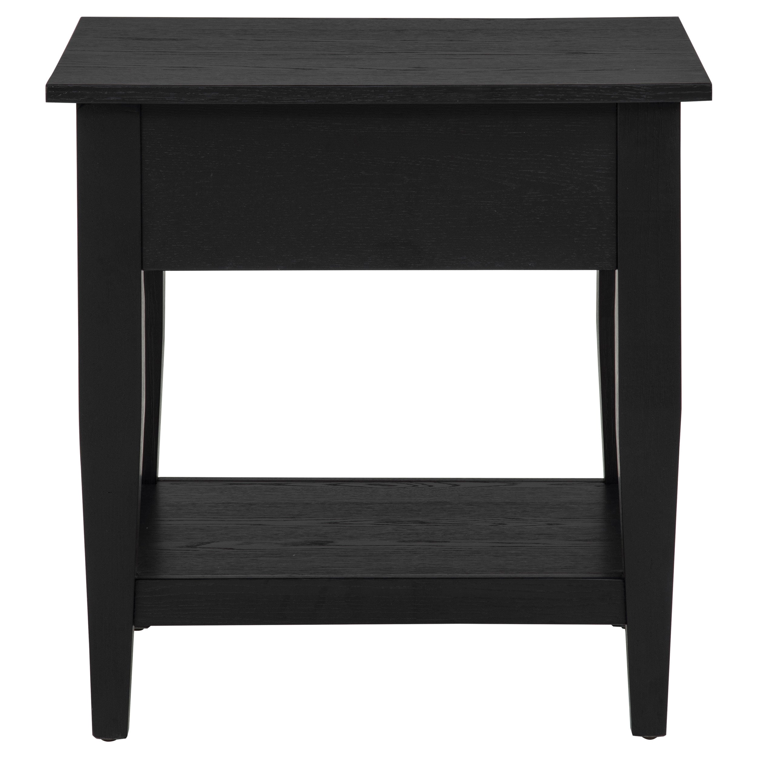 Lindenton 1-drawer Wood Occasional Side End Table Black