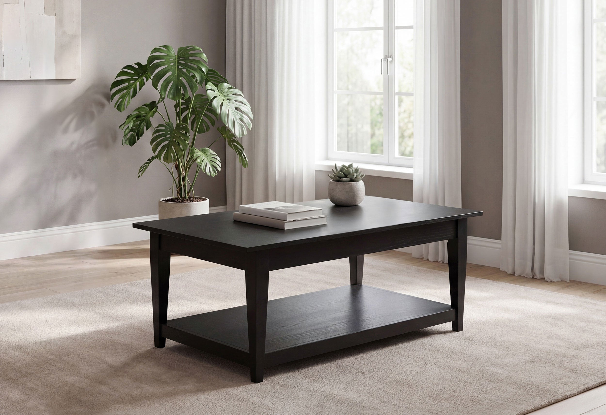 Lindenton Lift-Top Occasional Cocktail Coffee Table Black