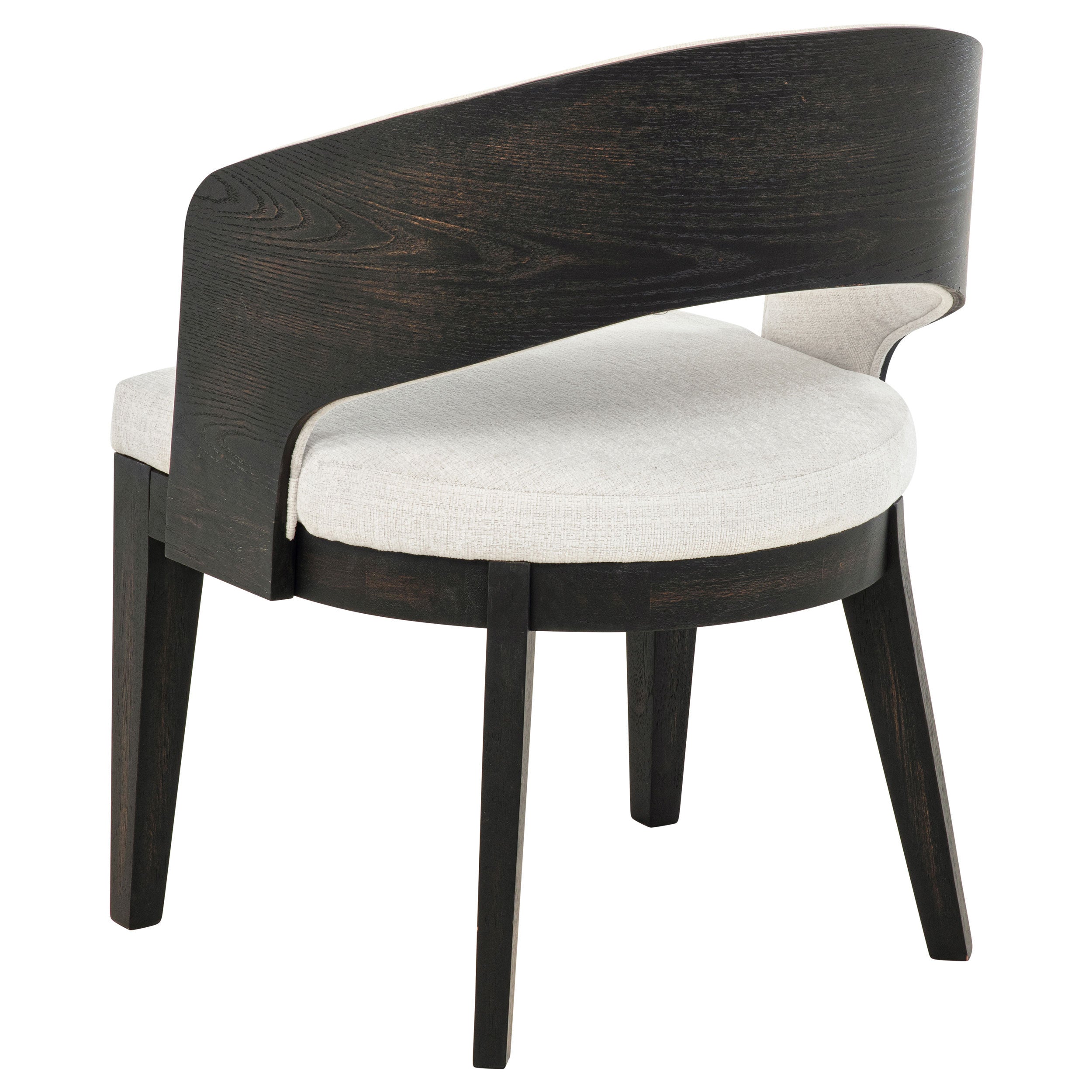 Luna 7-Piece Round Dining Set – Burnished Black Pedestal Table with Cream Upholstered Arm Chairs