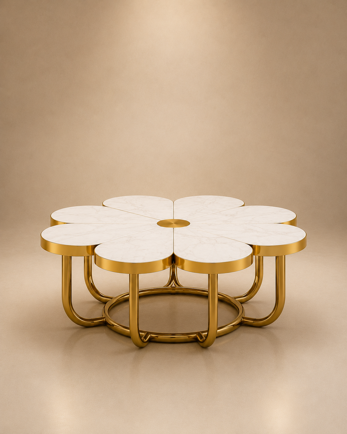 Luxe Blossom Marble Coffee Table