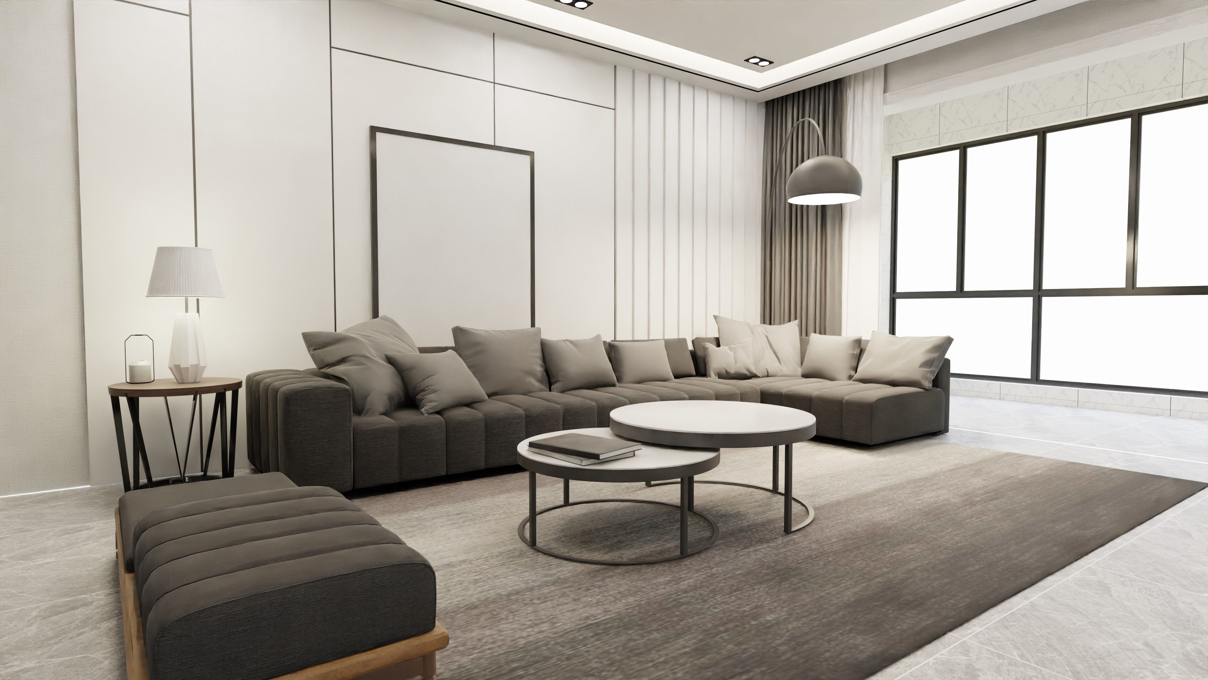 Luxe Modular Sectional Sofa with Ottoman