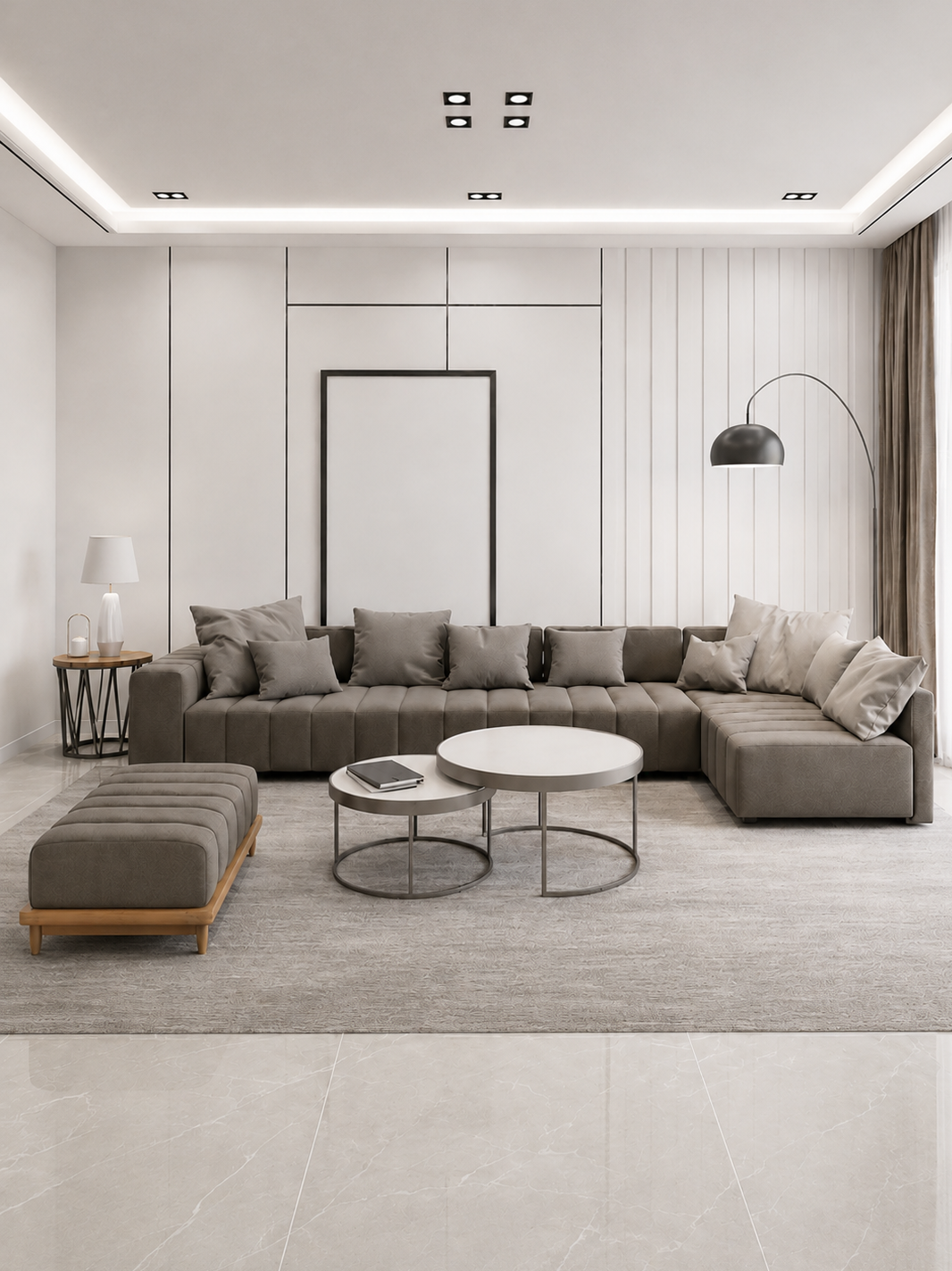 Luxe Modular Sectional Sofa with Ottoman