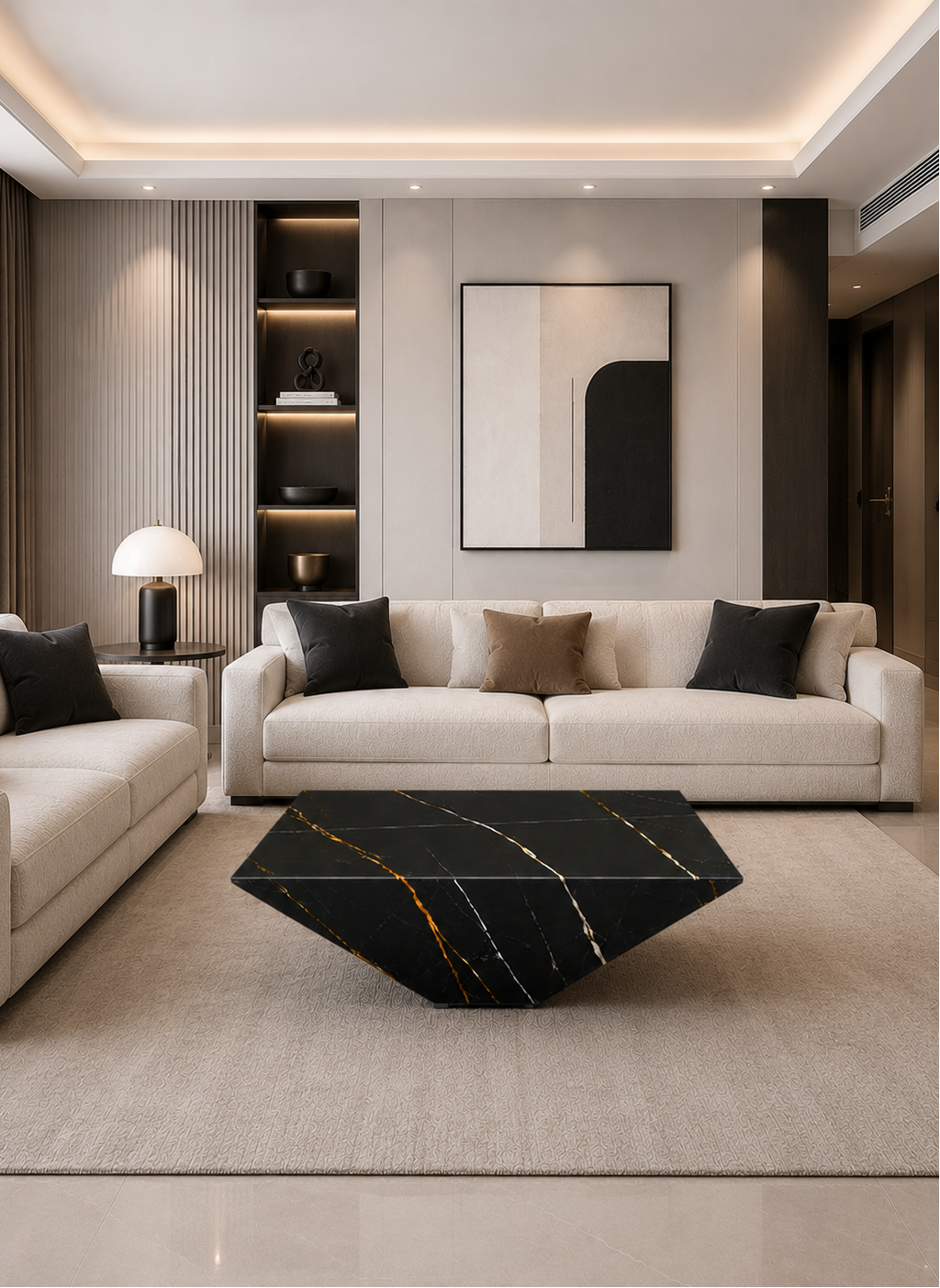 Luxe Prism Marble Coffee Table