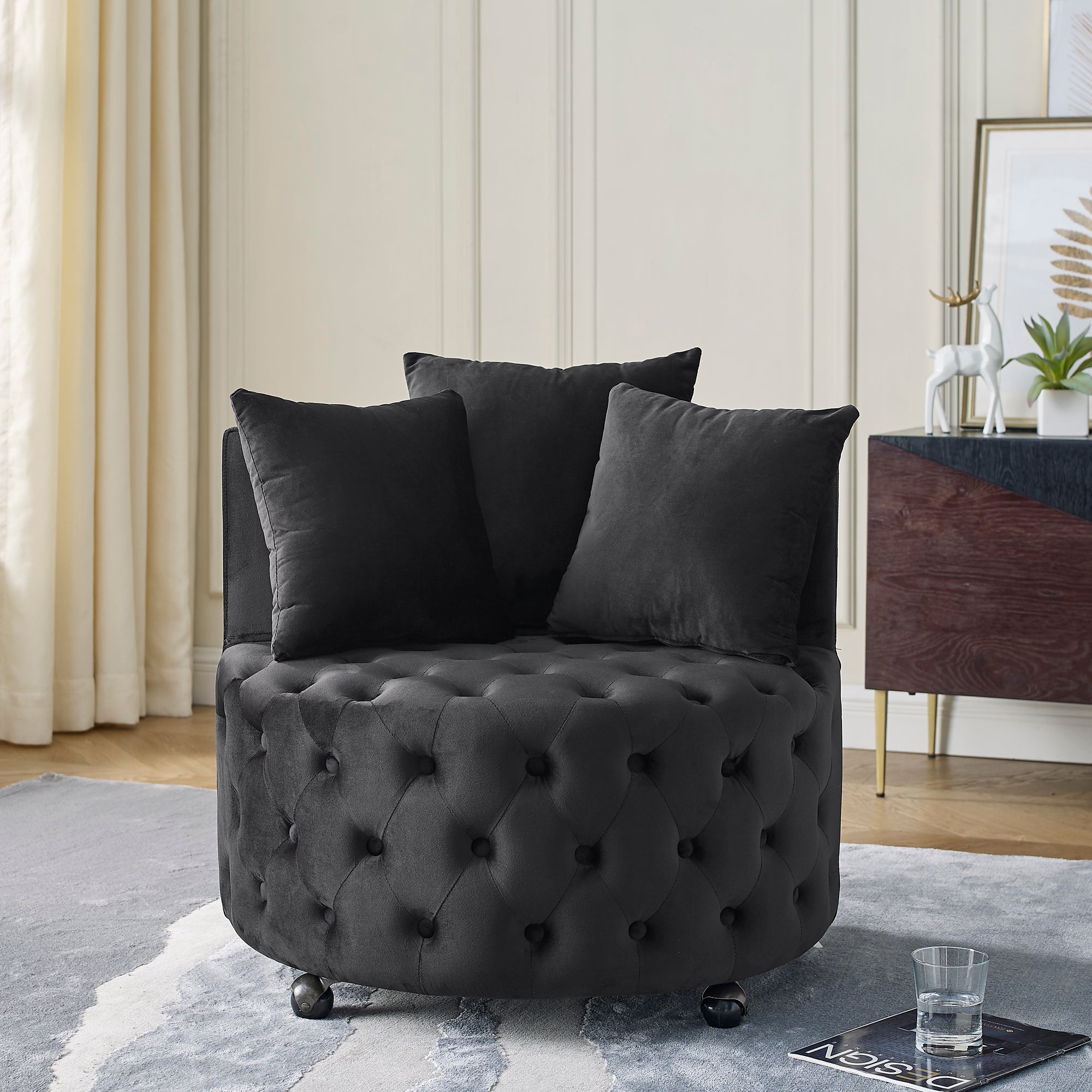 Luxe Velvet Swivel Accent Chair