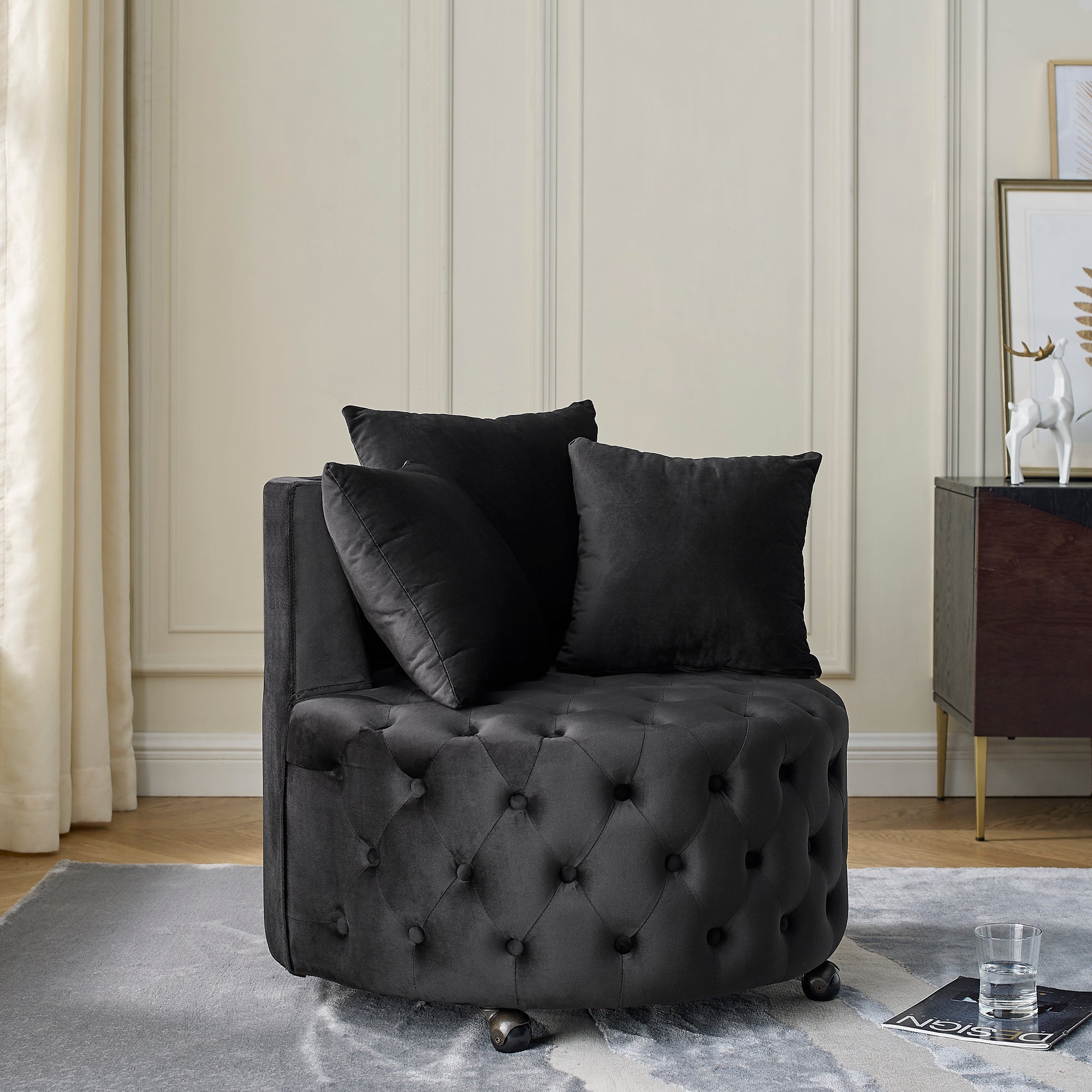 Luxe Velvet Swivel Accent Chair