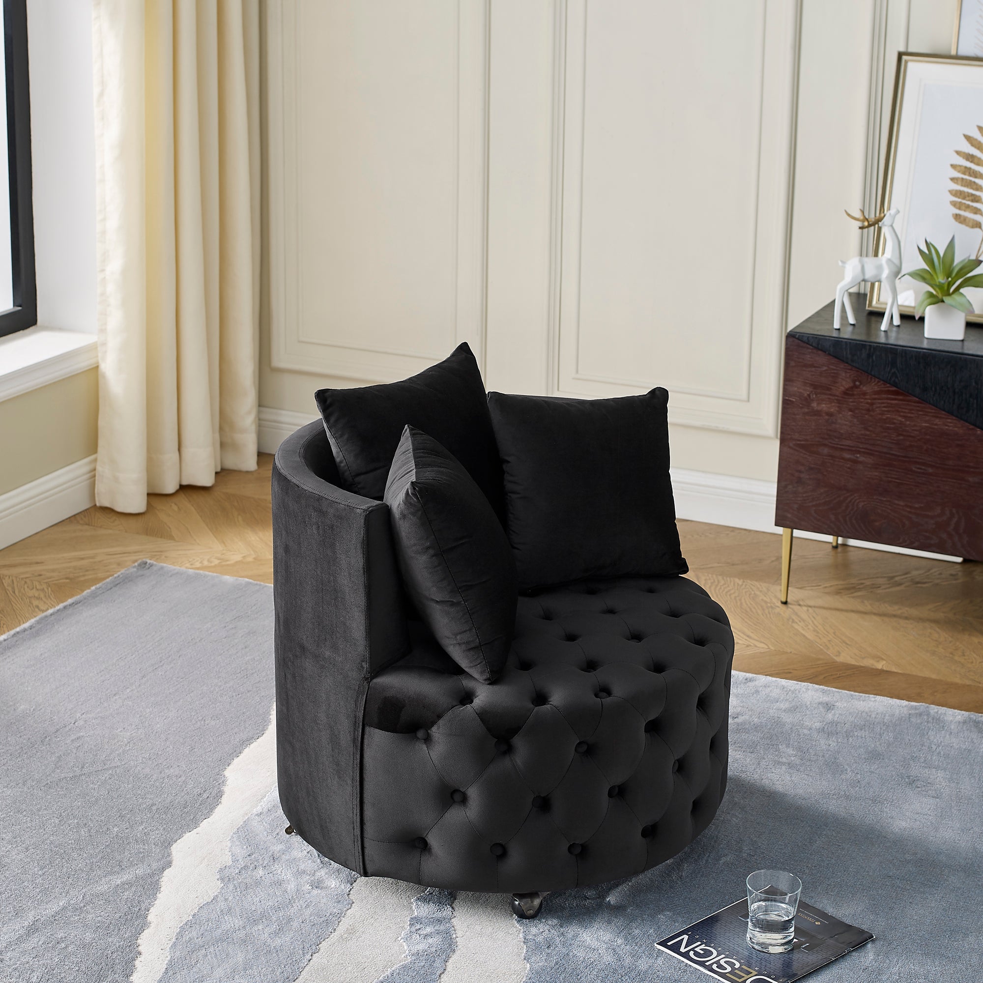 Luxe Velvet Swivel Accent Chair