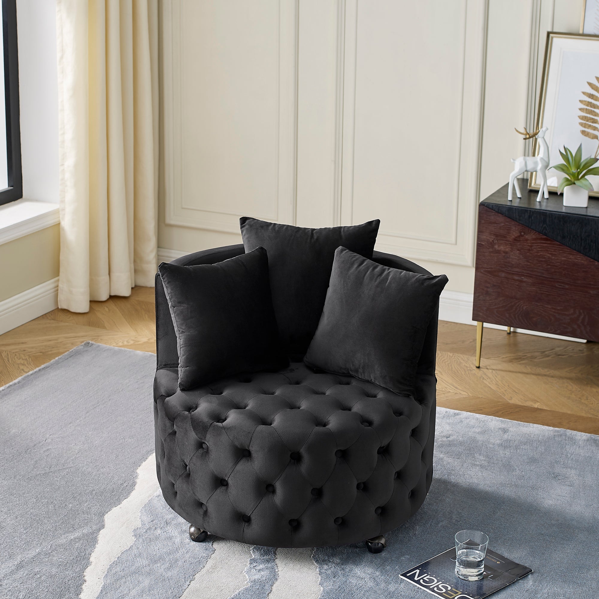 Luxe Velvet Swivel Accent Chair