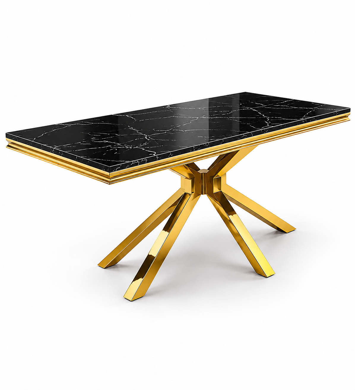 Luxora Marble & Steel Dining Table