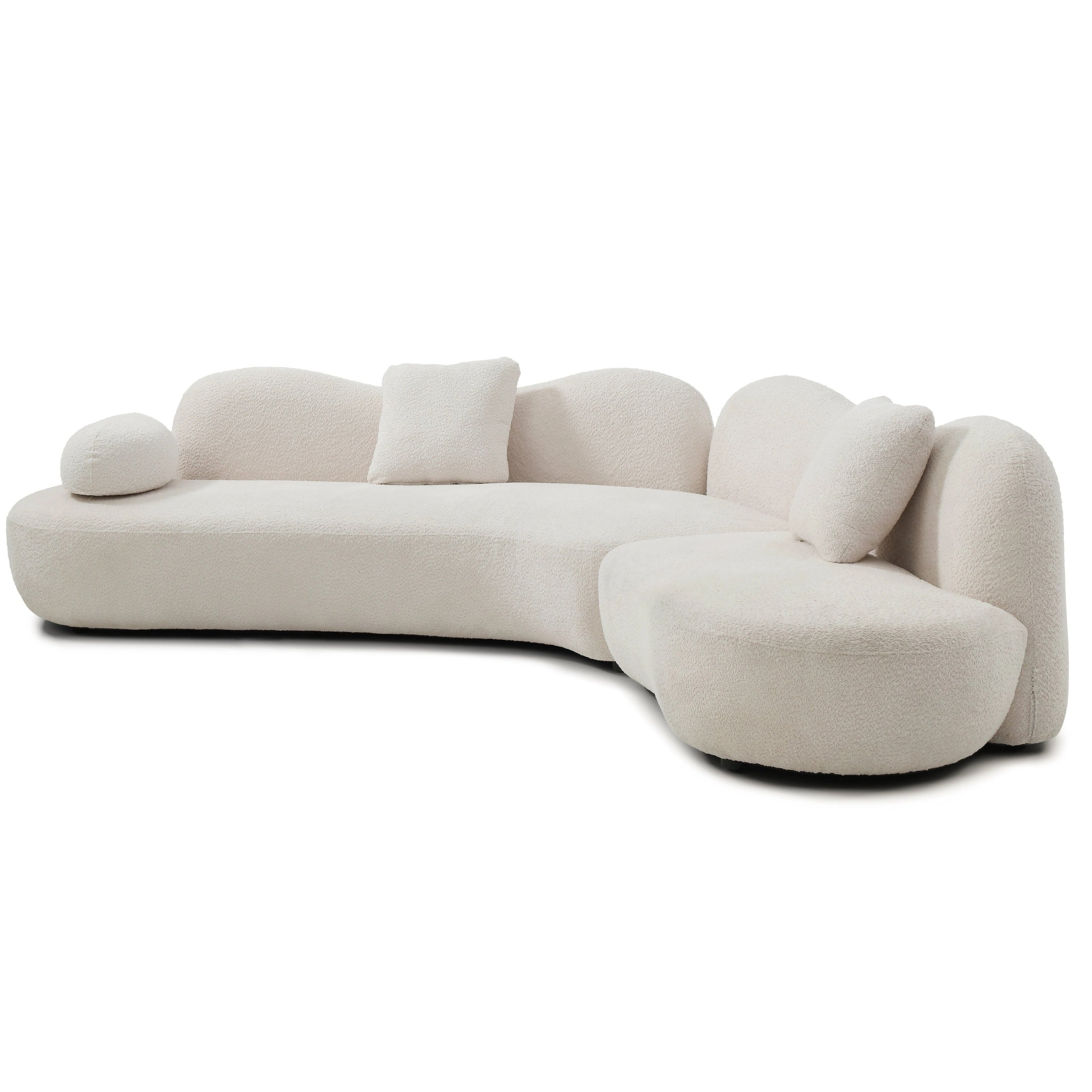 Luxury Crescent Bouclé Sofa