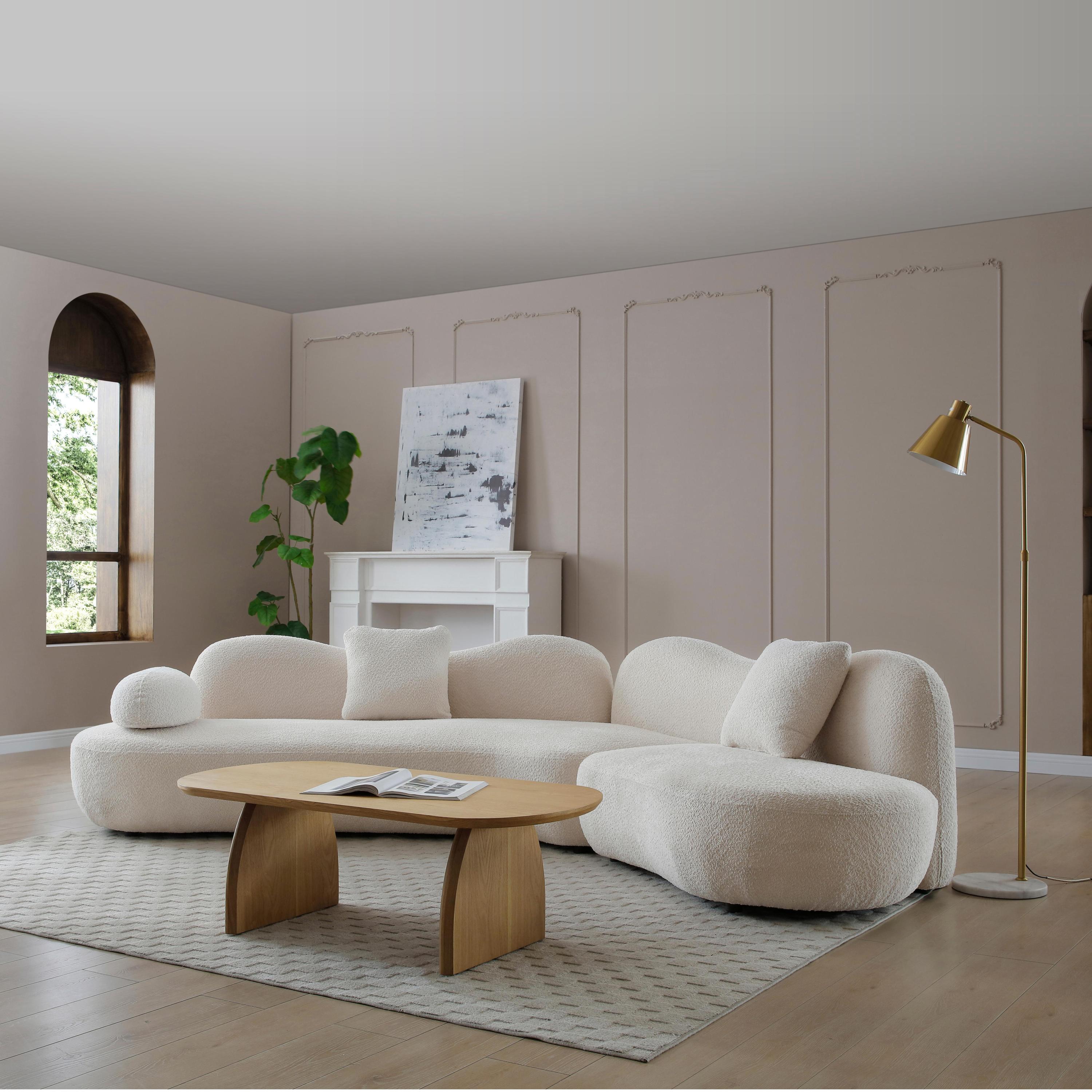 Luxury Crescent Bouclé Sofa