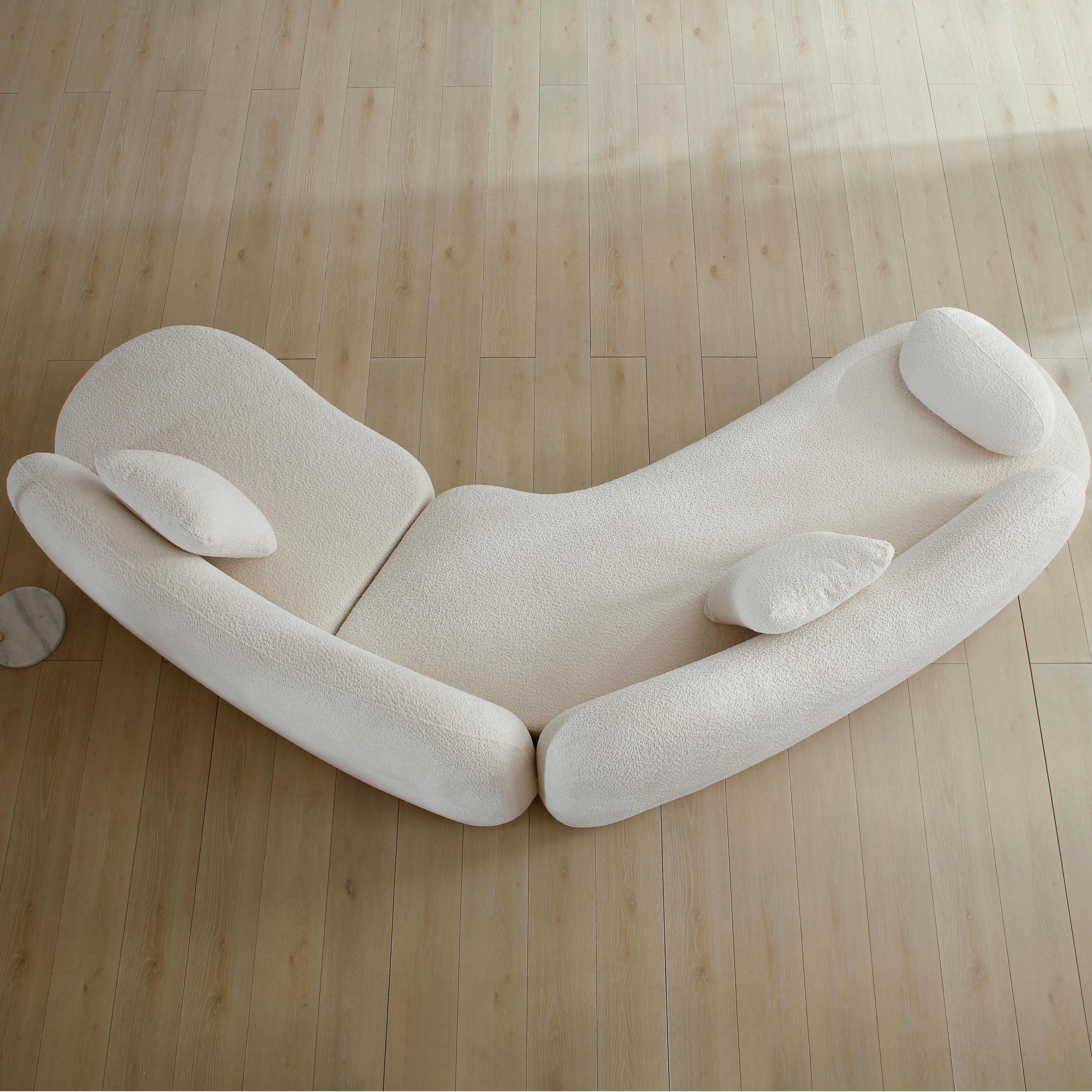 Luxury Crescent Bouclé Sofa