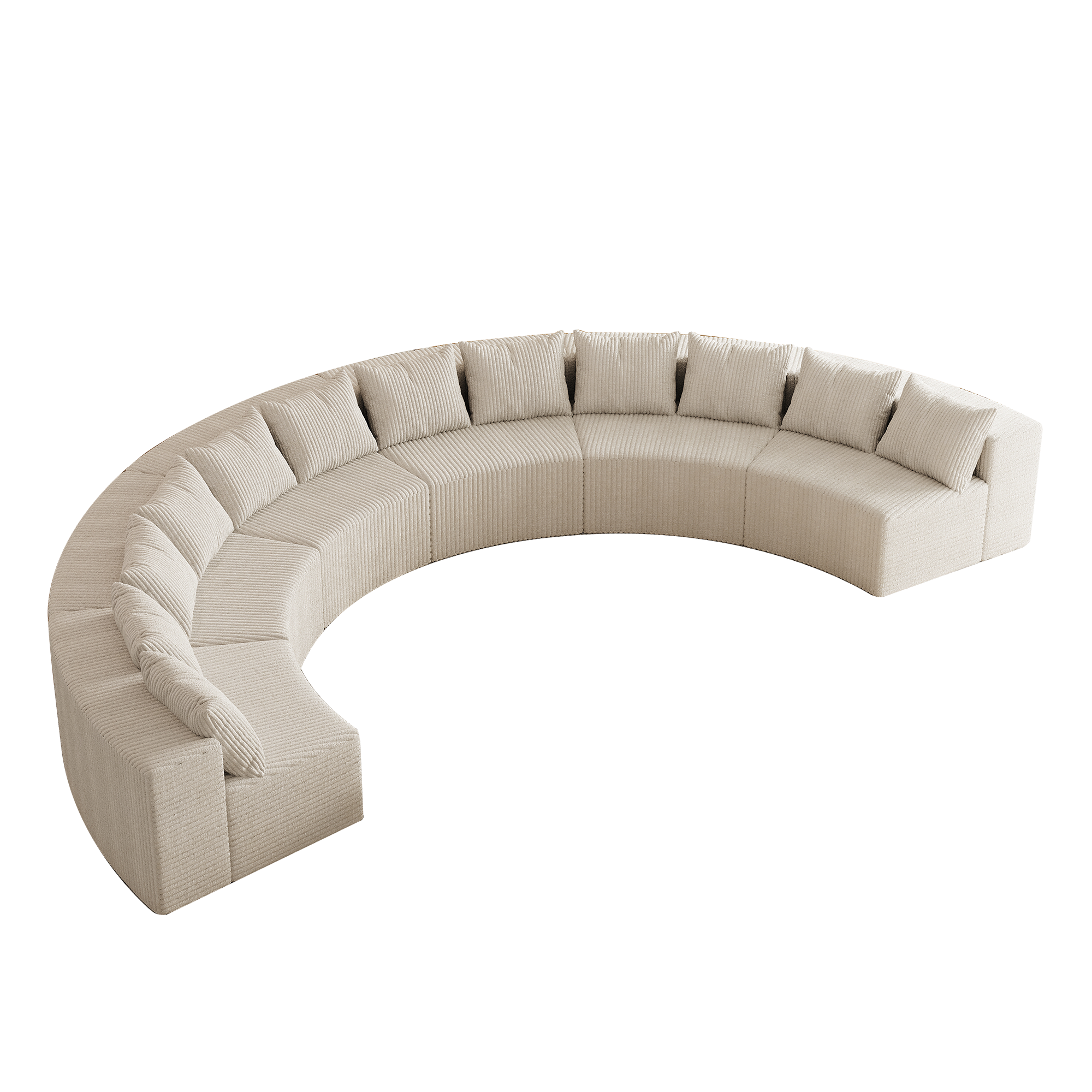 Luxury Curved Corduroy Sectional Sofa