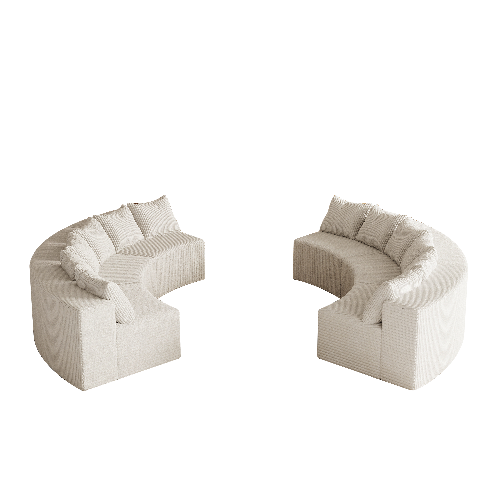 Luxury Curved Corduroy Sectional Sofa