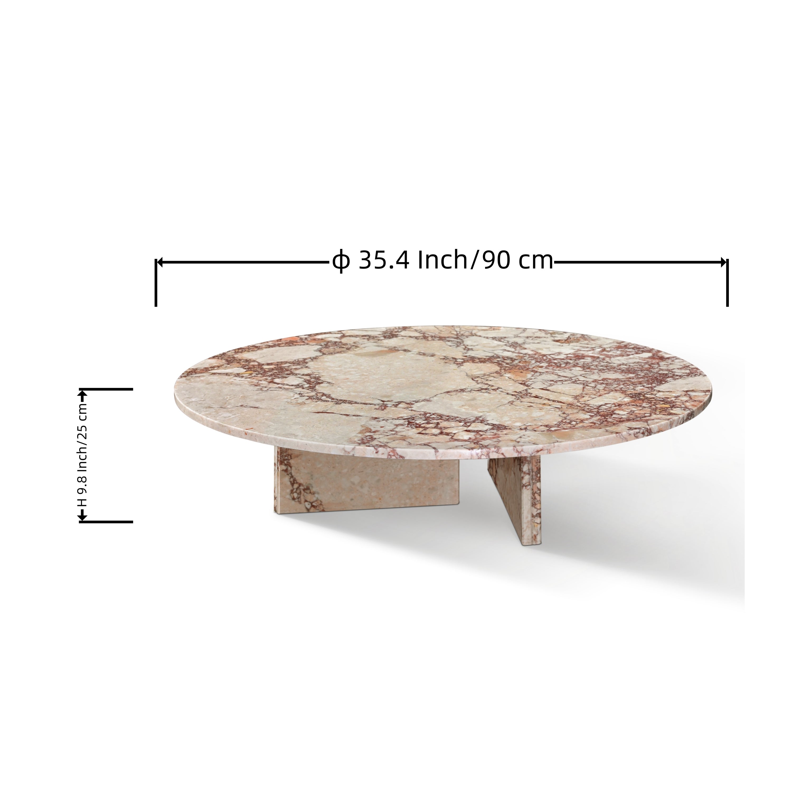 Luxury Pink Natural Marble Coffee Table