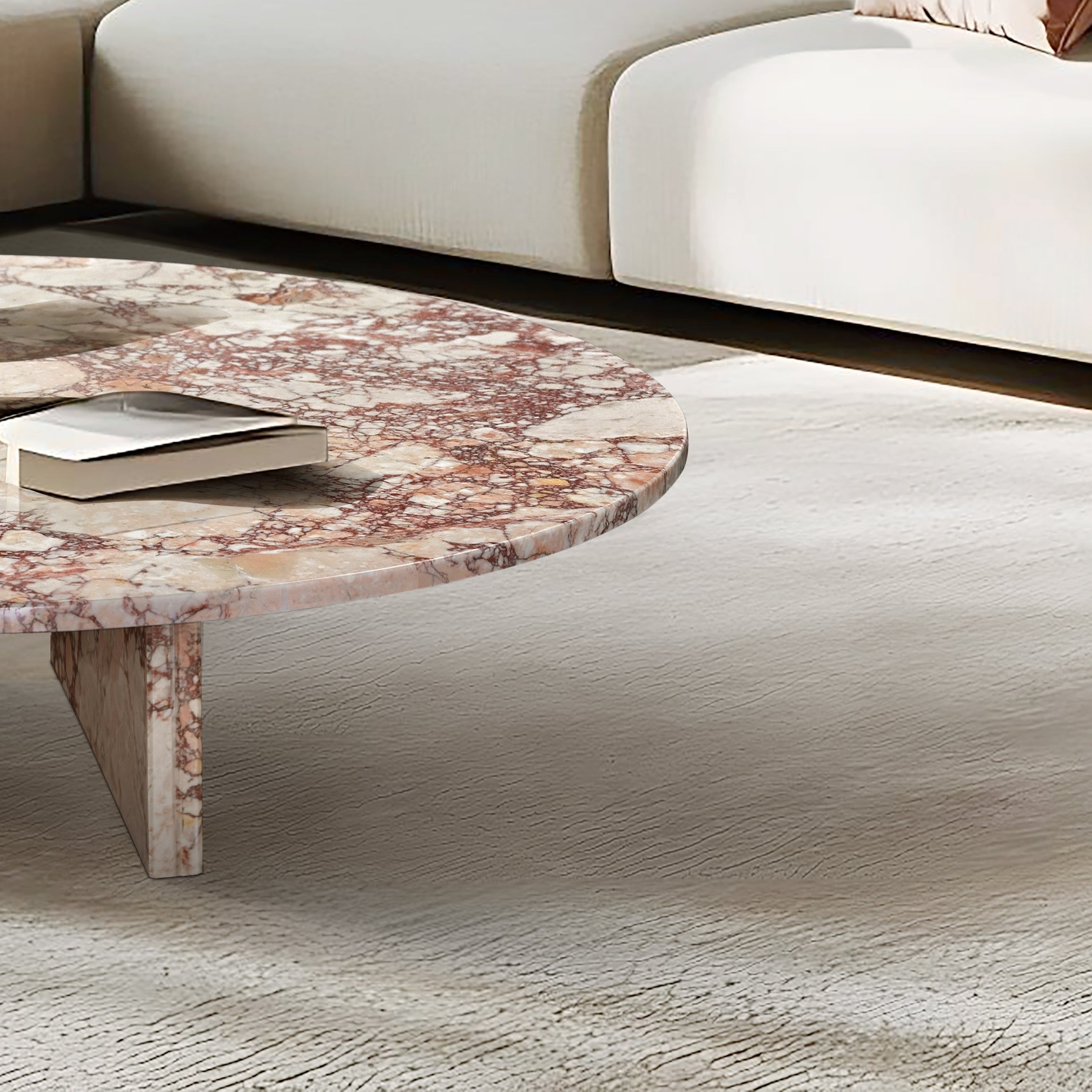 Luxury Pink Natural Marble Coffee Table
