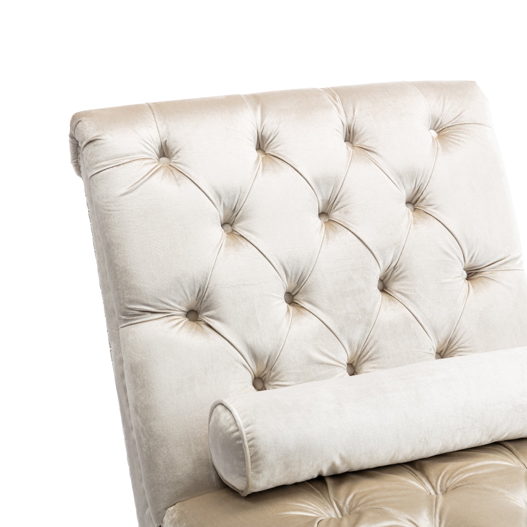 Luxury Tufted Velvet Daybed with Matching Accent Pillow