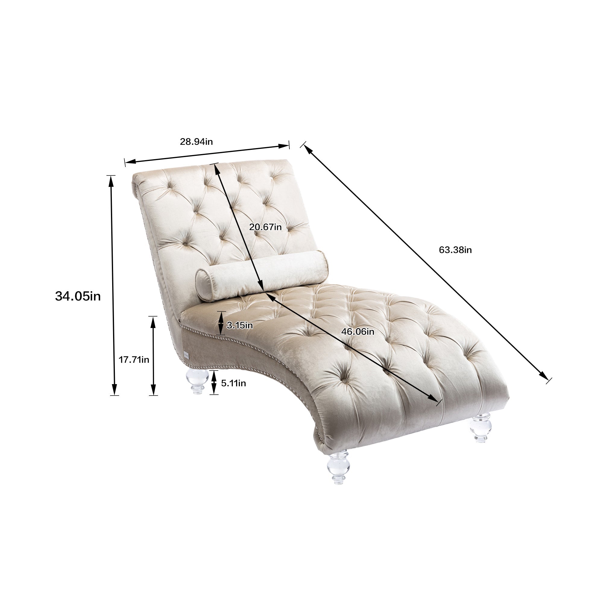 Luxury Tufted Velvet Daybed with Matching Accent Pillow