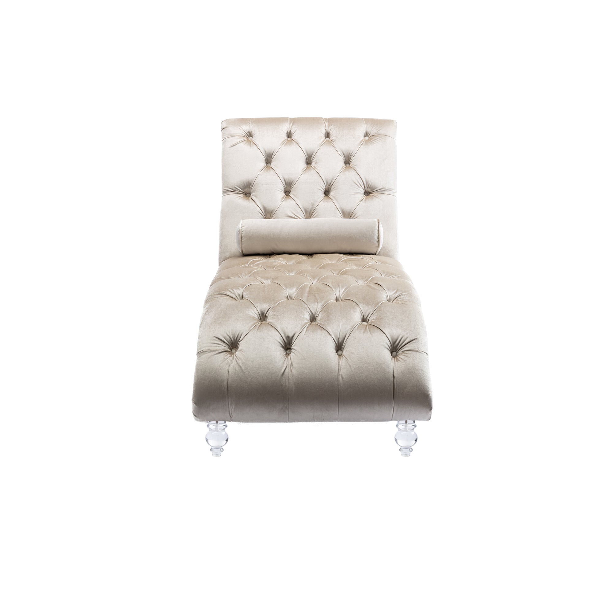 Luxury Tufted Velvet Daybed with Matching Accent Pillow