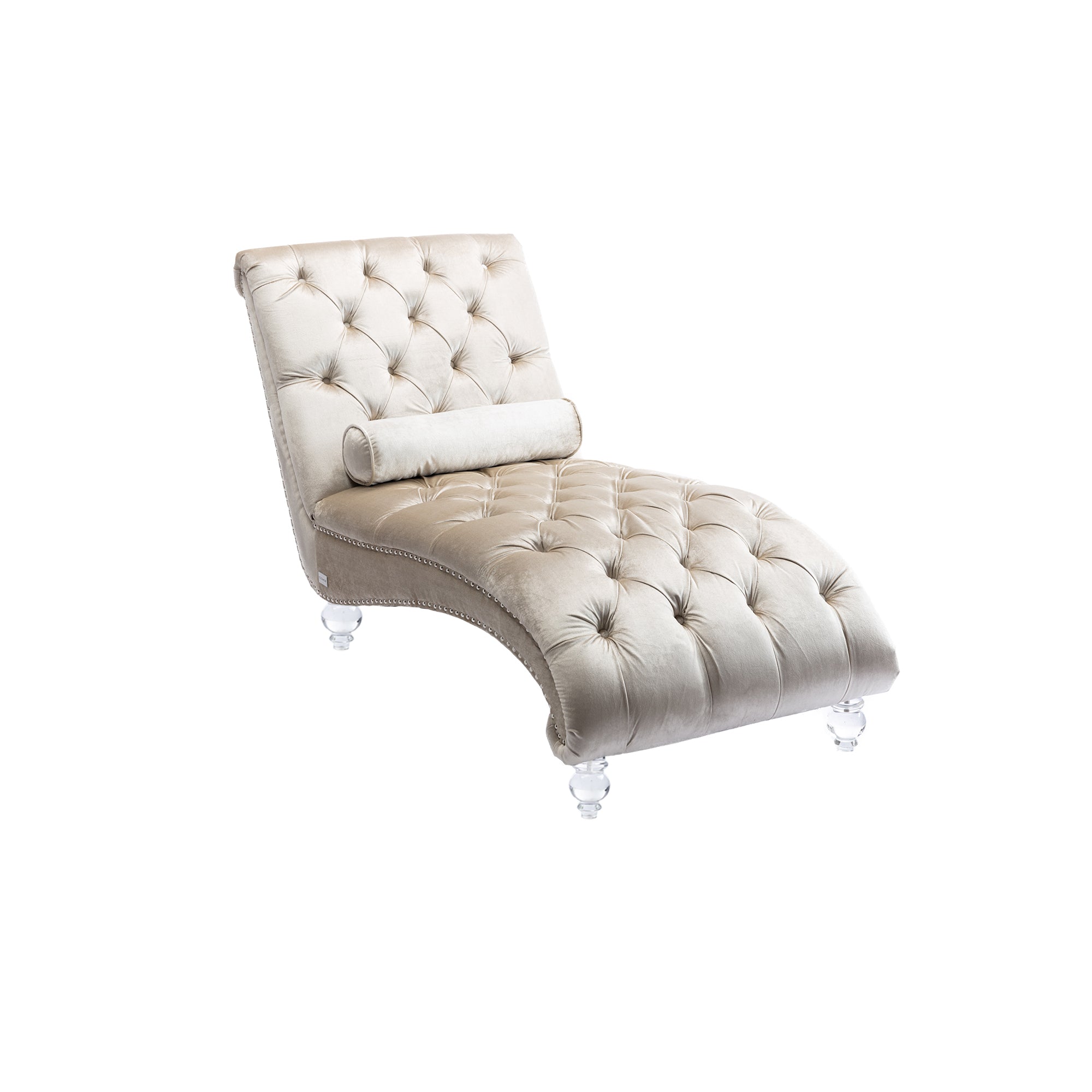 Luxury Tufted Velvet Daybed with Matching Accent Pillow
