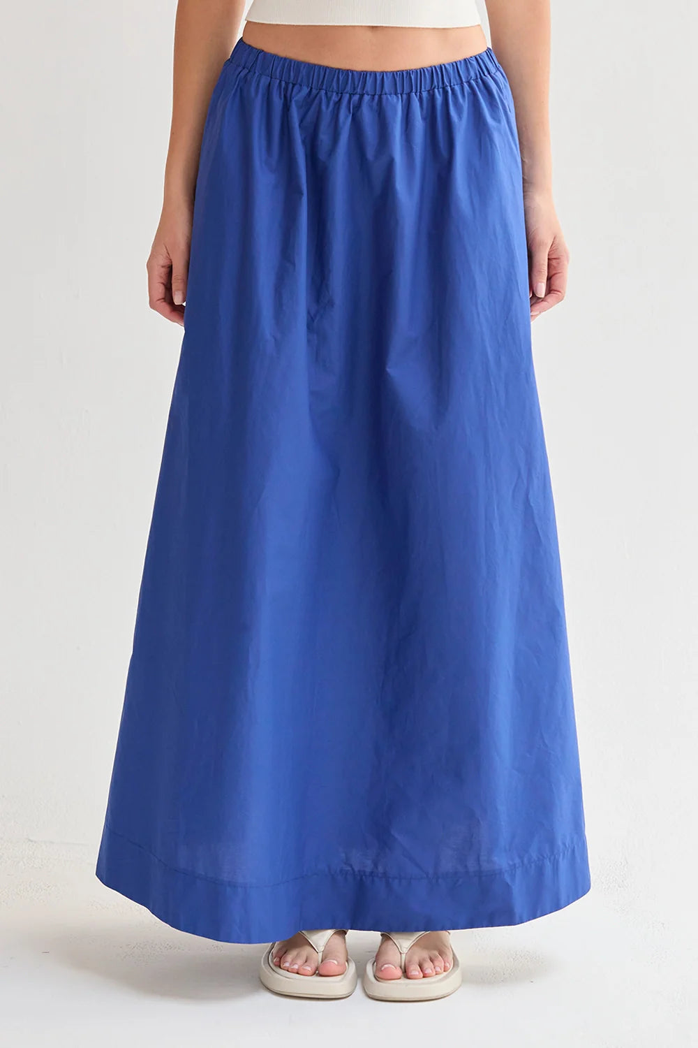 Margo Gathered Poplin Maxi Skirt