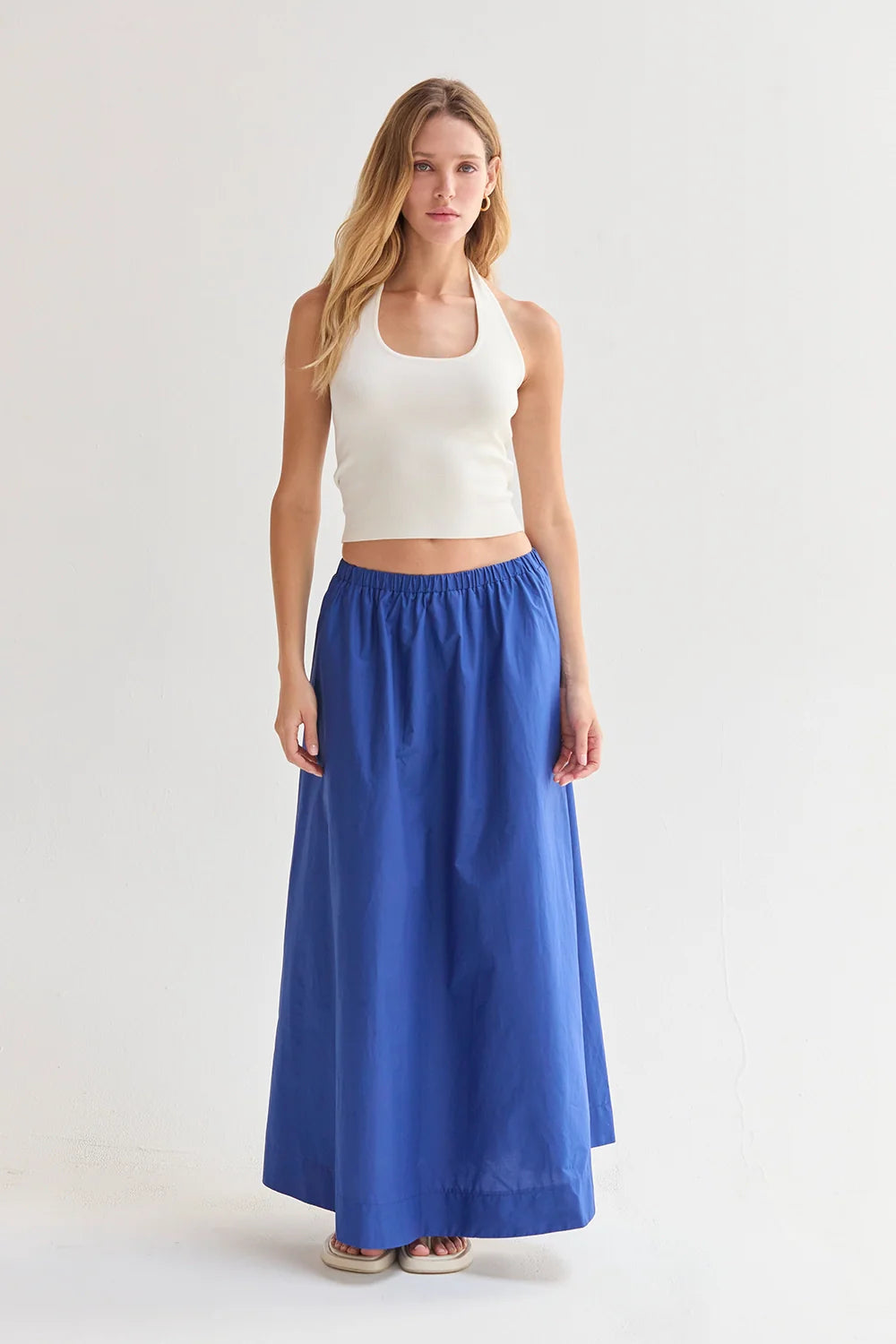 Margo Gathered Poplin Maxi Skirt