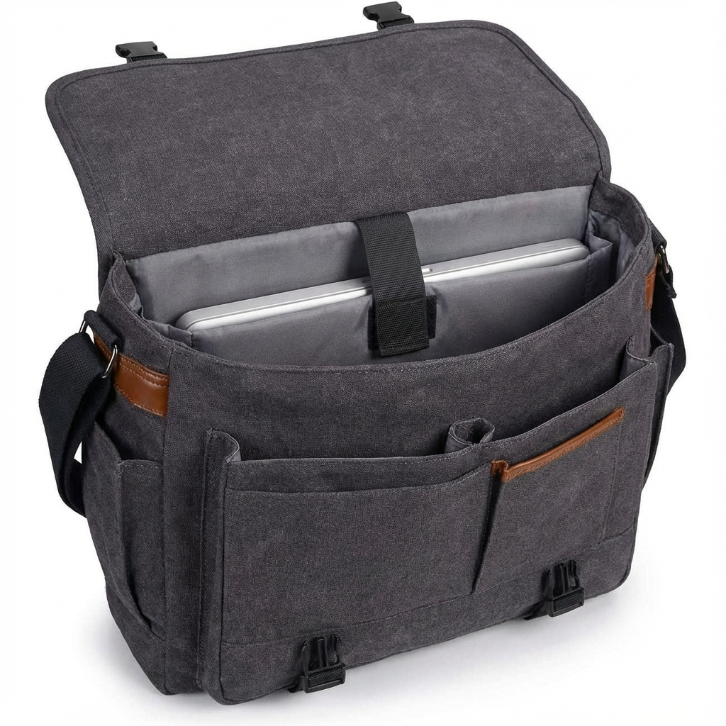 Men's Canvas Messenger Bag – Large Format Commuter Carry