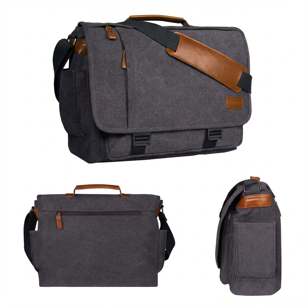 Men's Canvas Messenger Bag – Large Format Commuter Carry