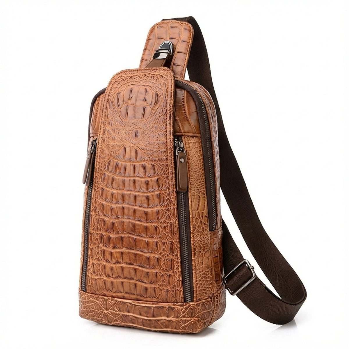 Men's Croc-Embossed Vegan Leather Sling – Refined Daily Carry