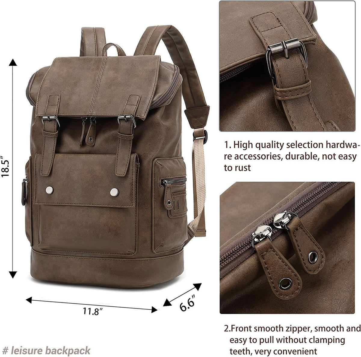 Men's Vegan Leather Backpack – Executive Commuter Carry